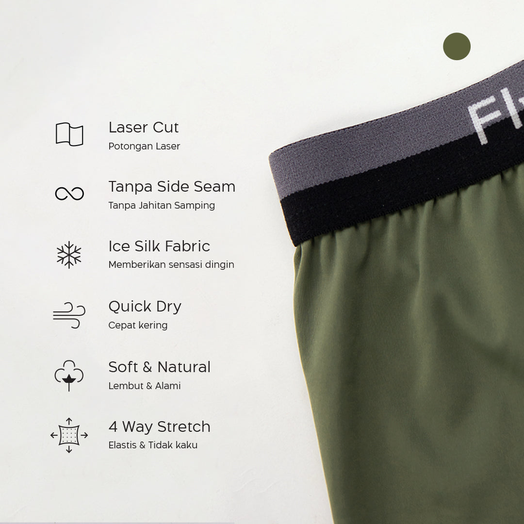 Flyman Celana Dalam Pria Boxer Ice Silk 1 pcs FM 3425