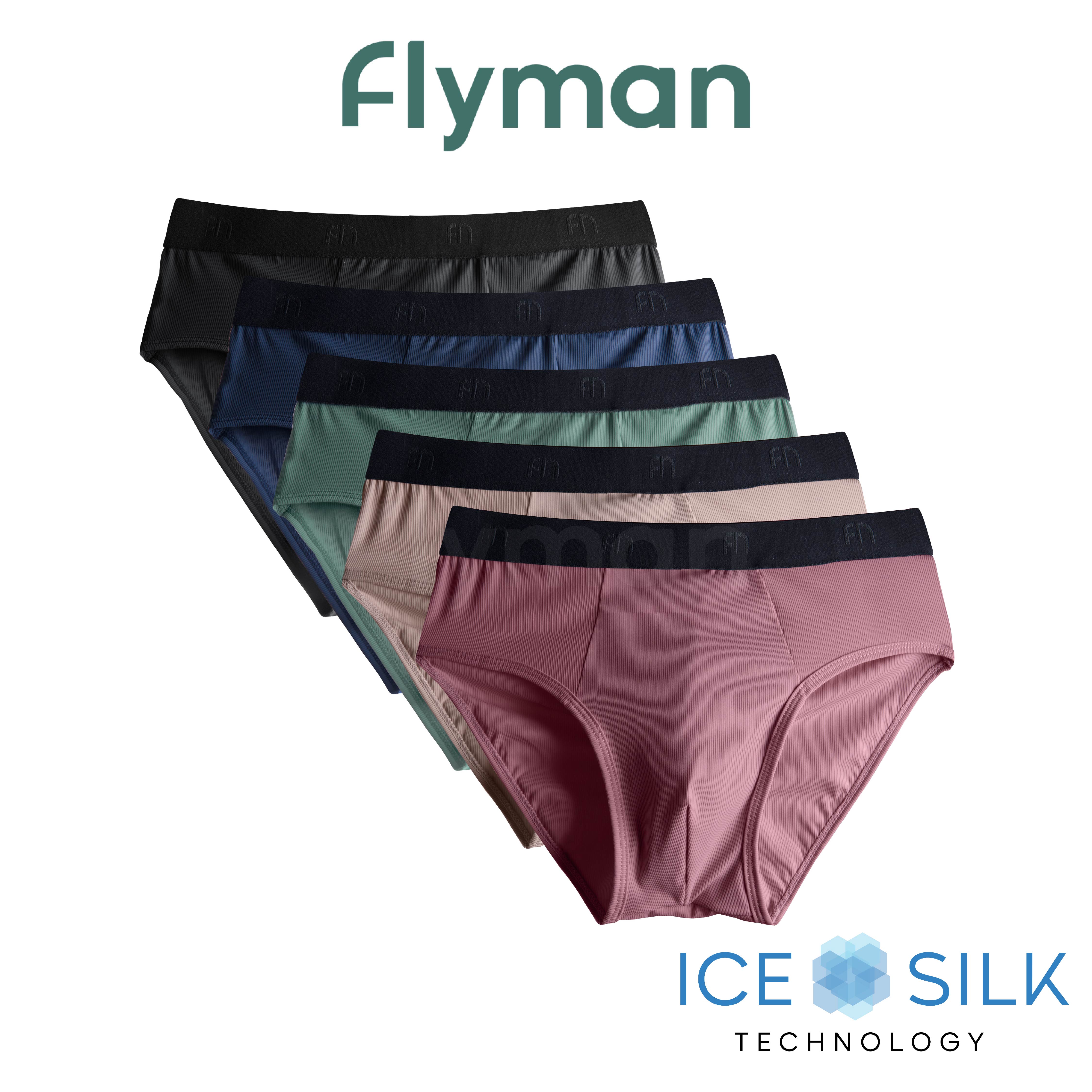 Flyman Celana Dalam Pria Ice Silk Rib CD Cowok FM 3452 1 Pcs