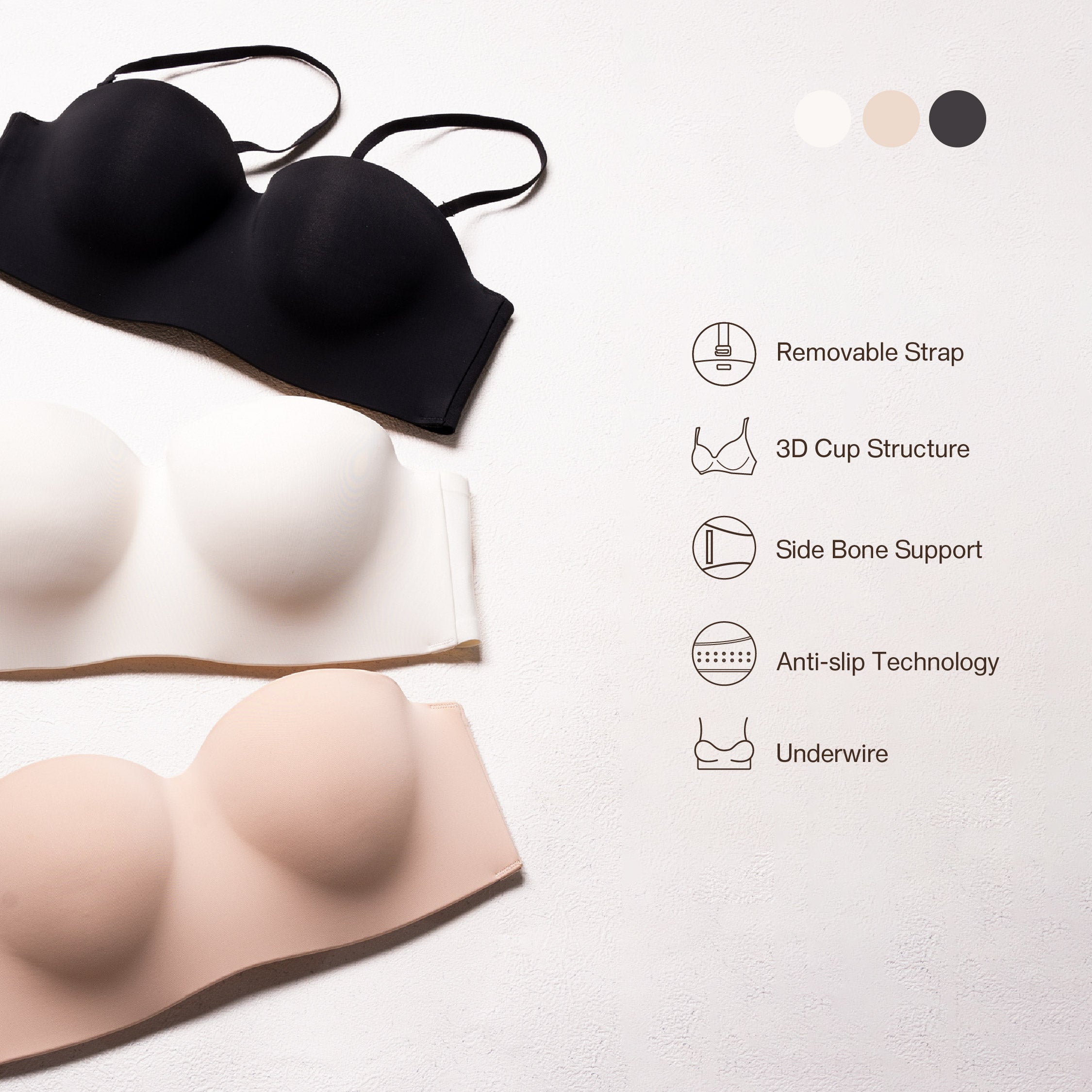 Nathalie 3D Strapless Wire Bra NTB 3517