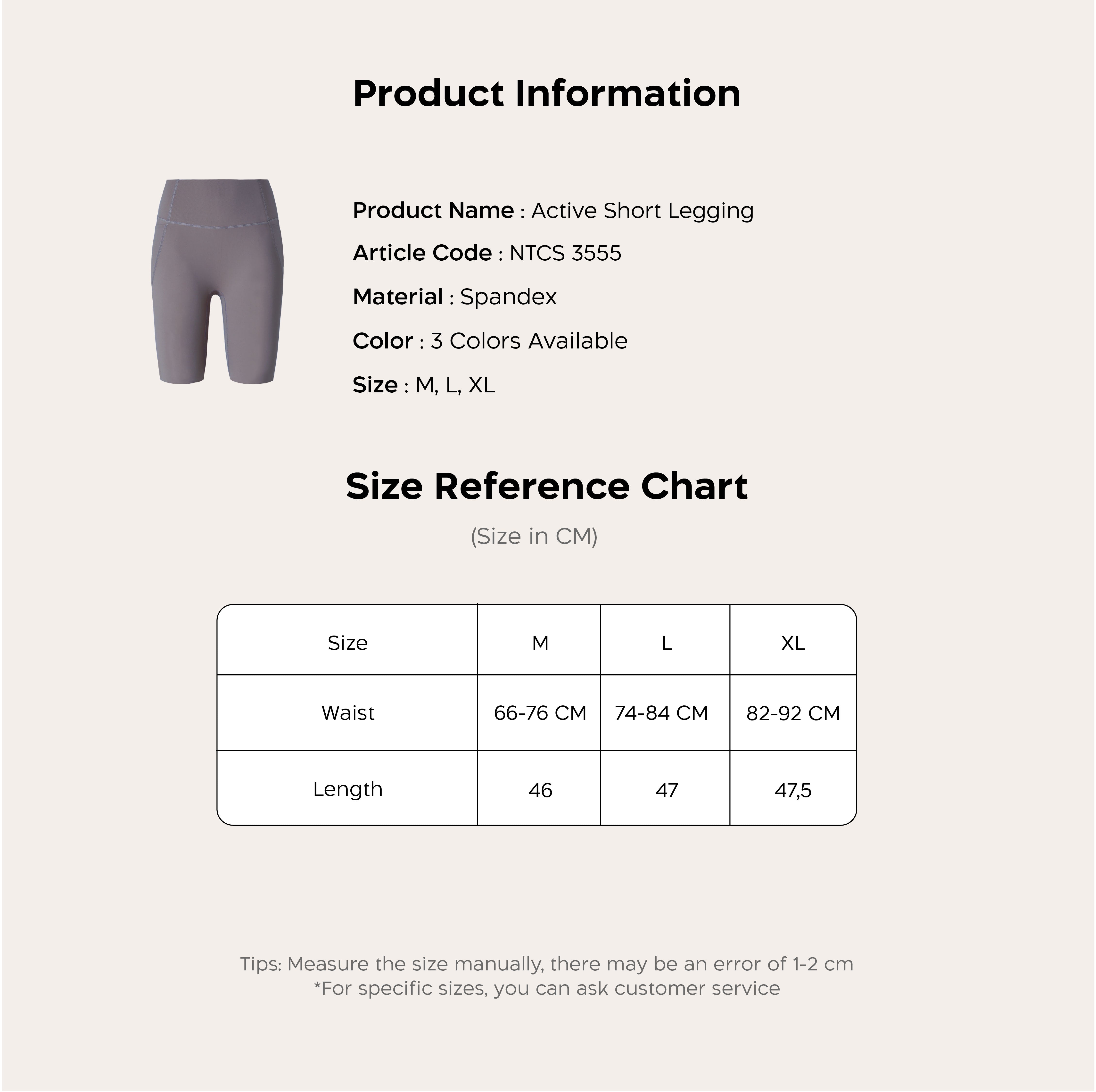 Nathalie Sport Ice Silk Short Legging NTCS 3555