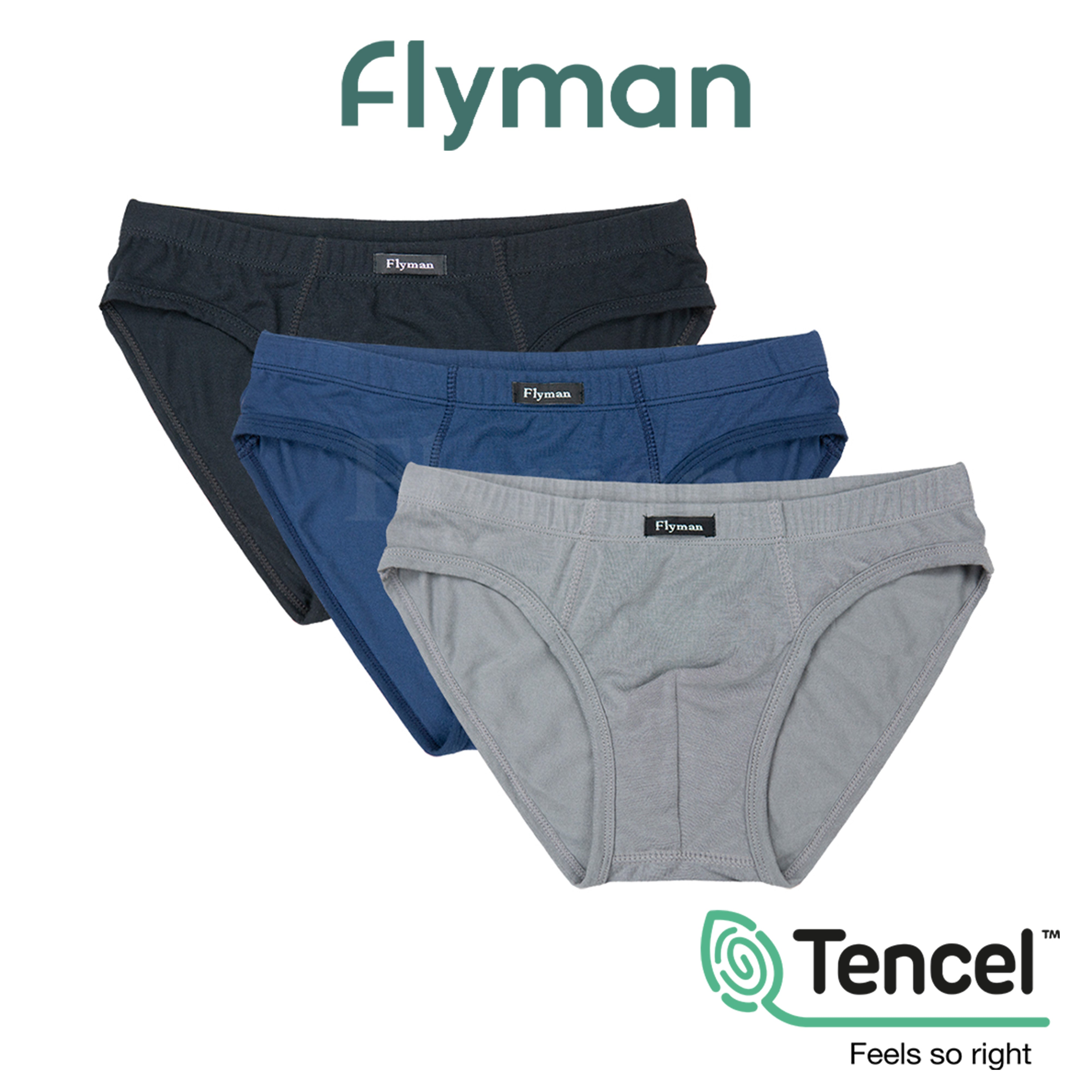 Flyman Celana Dalam Pria Brief Tencel 3 pcs FM 3075