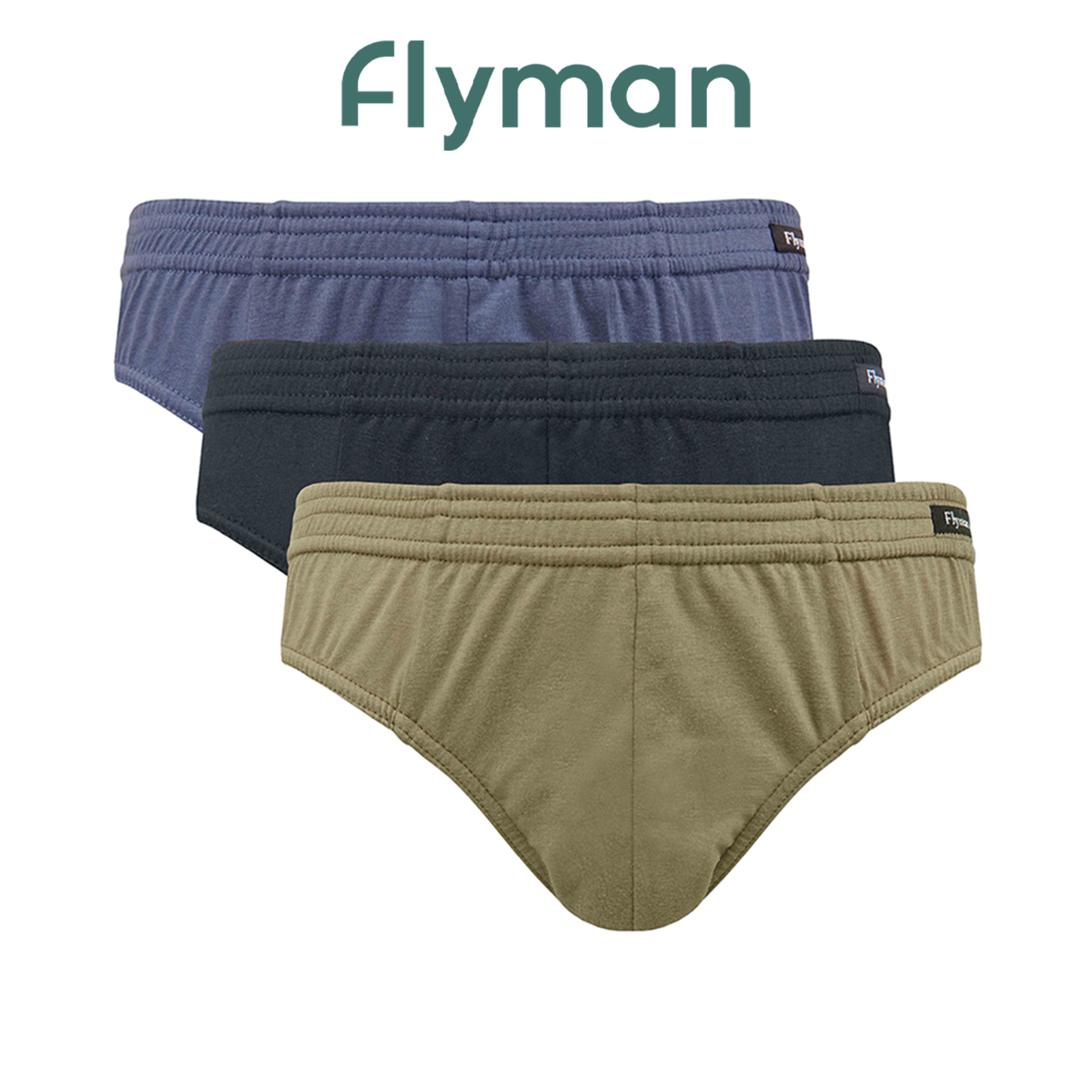 Flyman Celana Dalam Pria Brief Cotton Blend 3 pcs FM 3338
