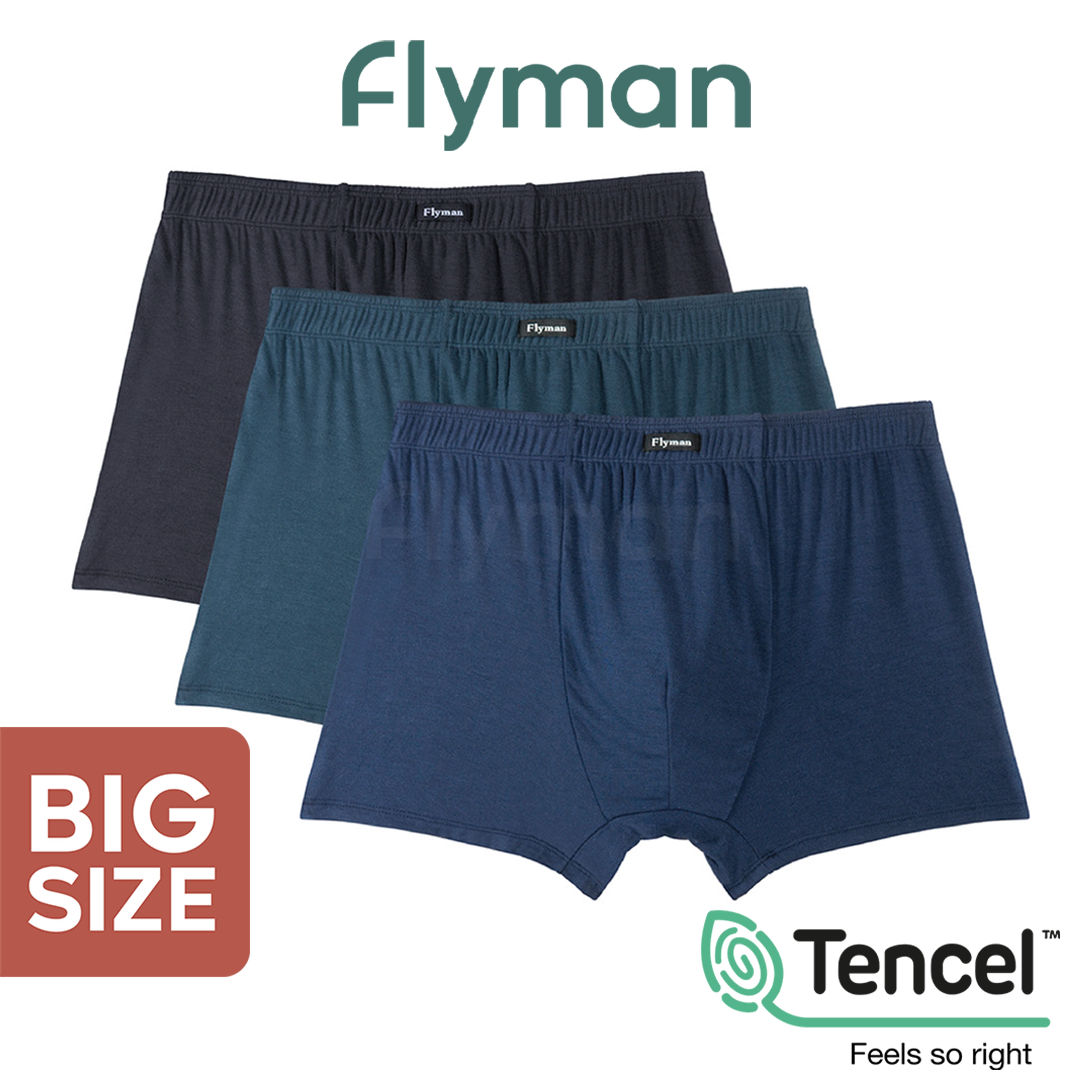Flyman Celana Dalam Pria Boxer Tencel Big Size 1 pcs FM 3379
