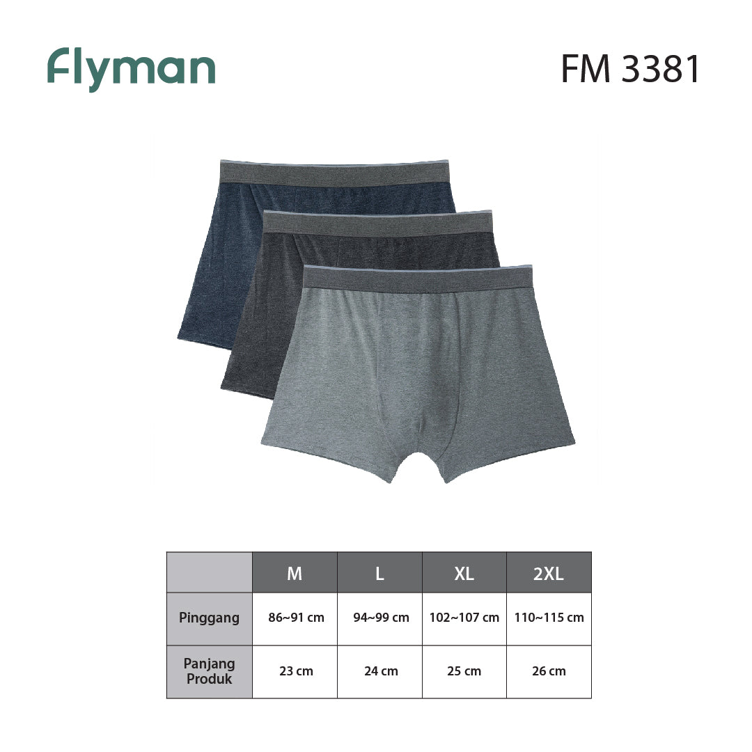 Celana Dalam Boxer Katun Pria 1 Pcs FM 3381