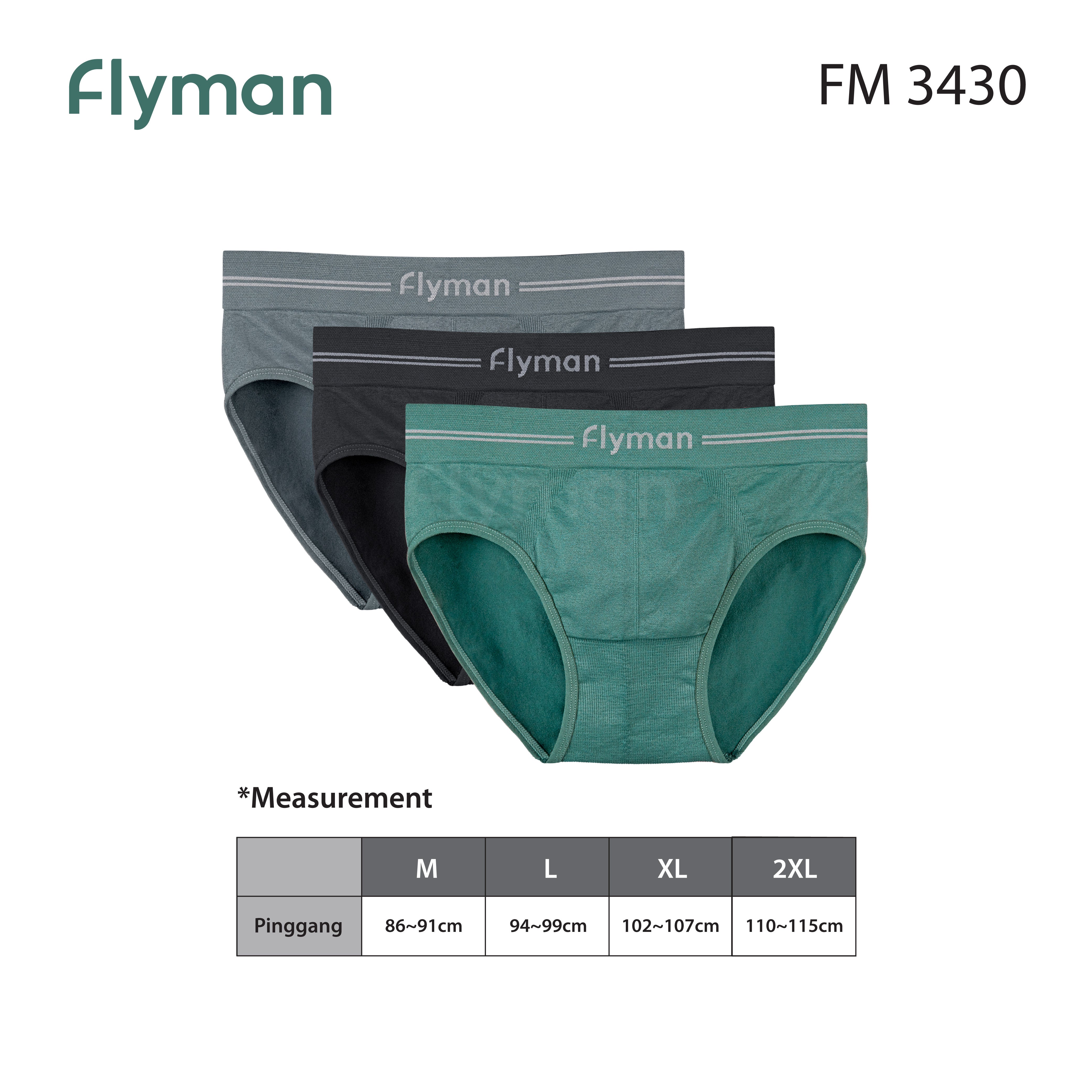 Celana Dalam Seamles Rajut Pria 3 Pcs FM 3430