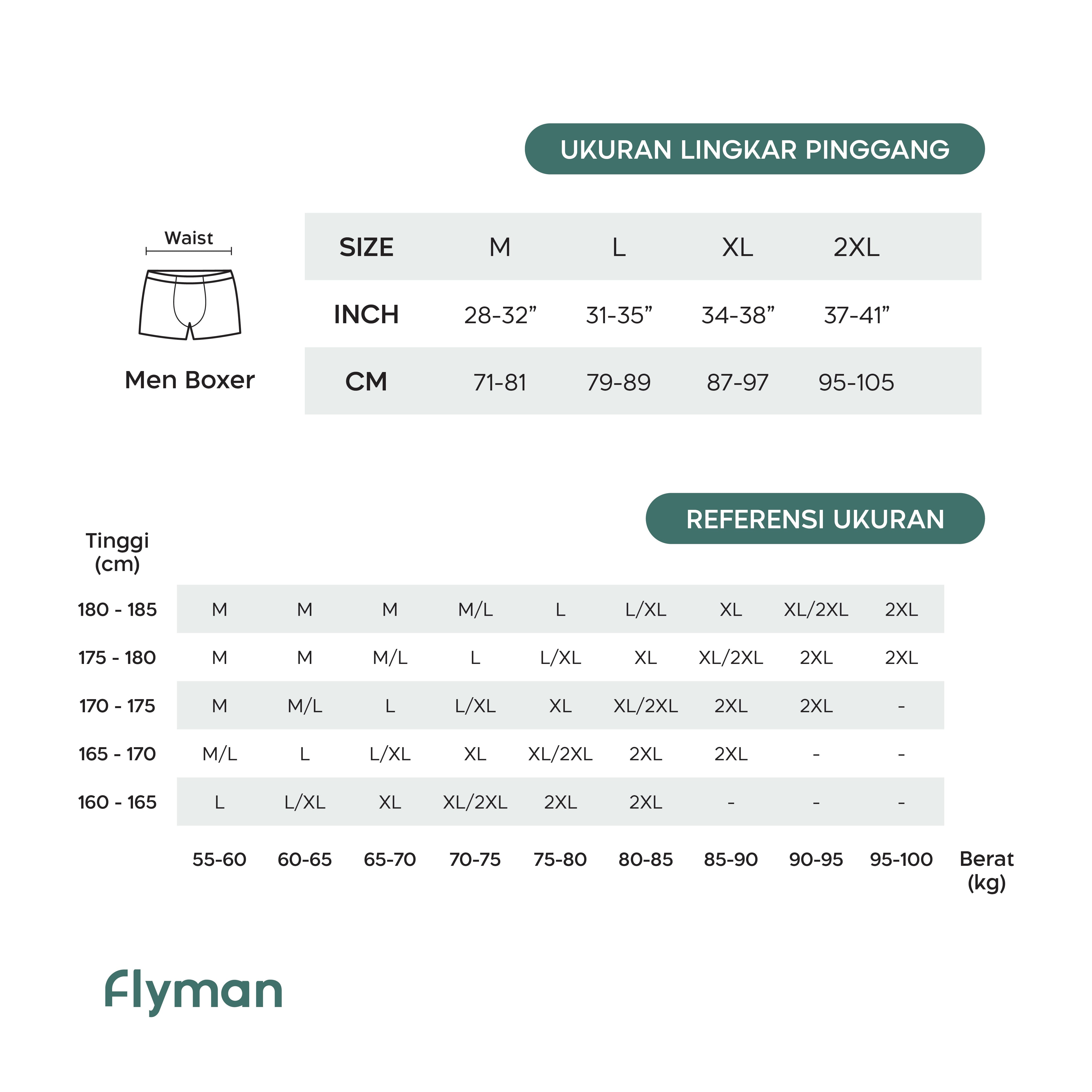 Flyman Celana Dalam Pria Boxer Cotton Blend 1 pcs FM 3381