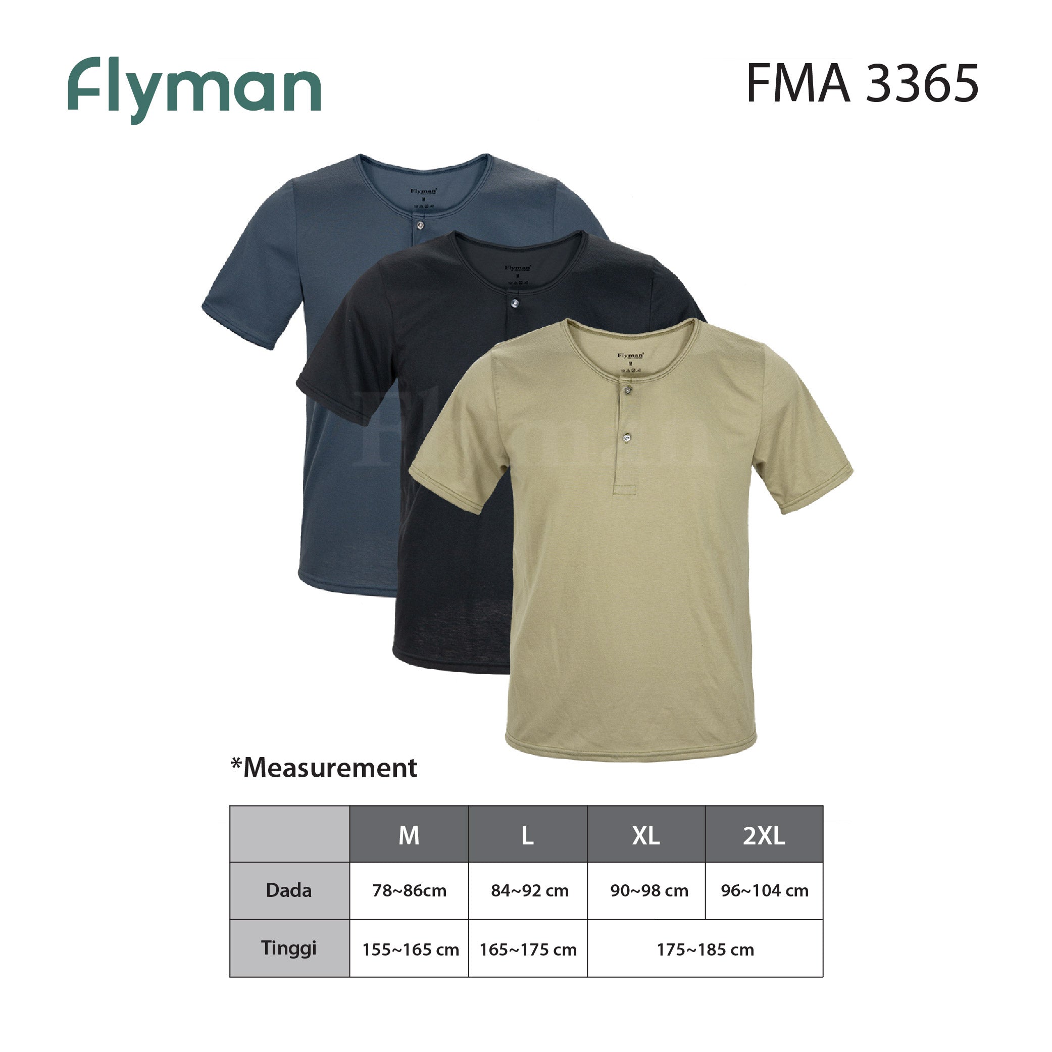 Flyman T-shirt Cotton Blend 3 pcs FMA 3365