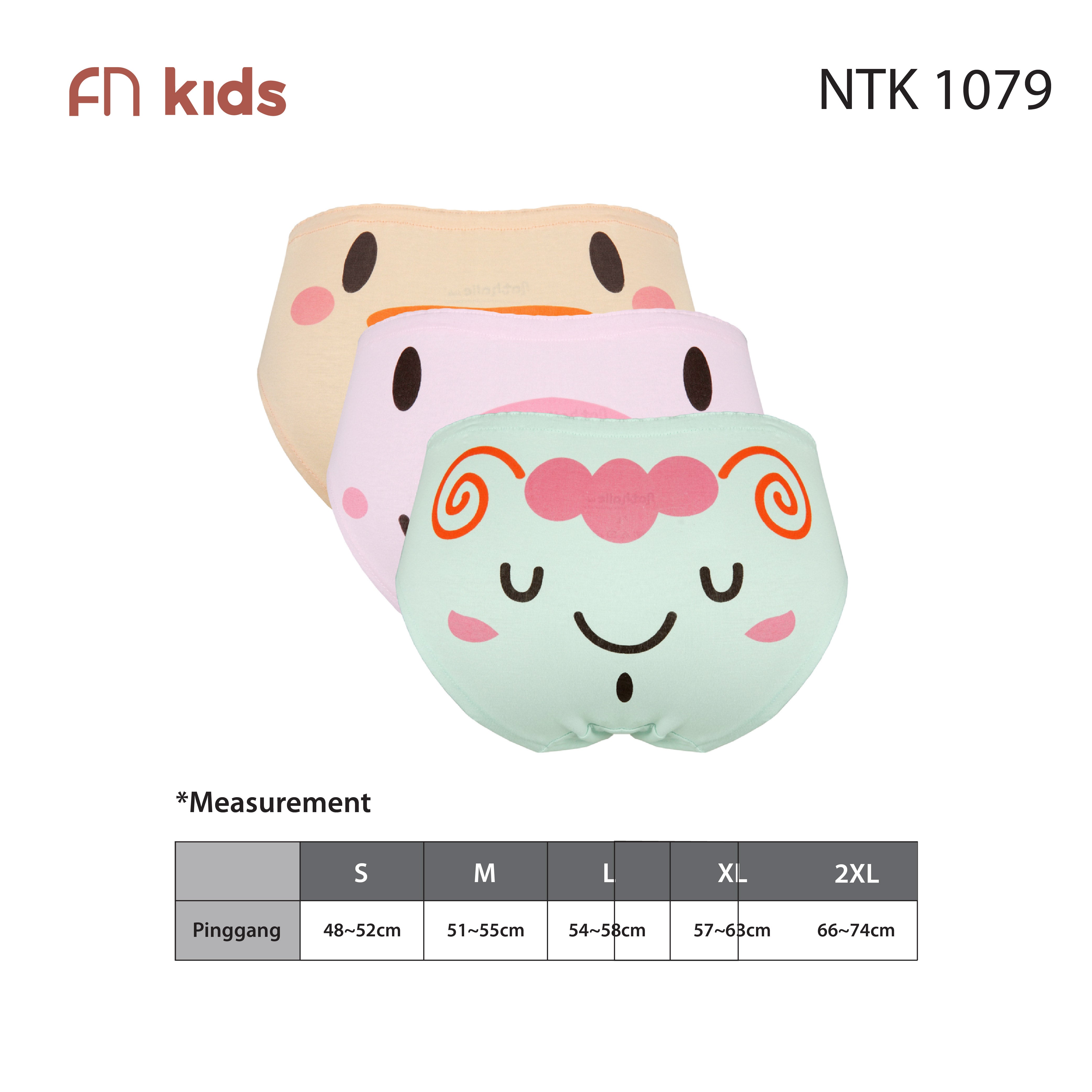 FN Kids Celana Dalam Midi Anak Perempuan 3 pcs NTK 1079