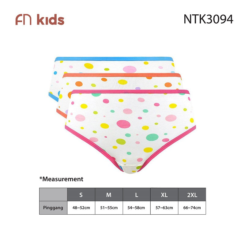 FN Kids Celana Dalam Midi Anak Perempuan 3 pcs NTK 3094