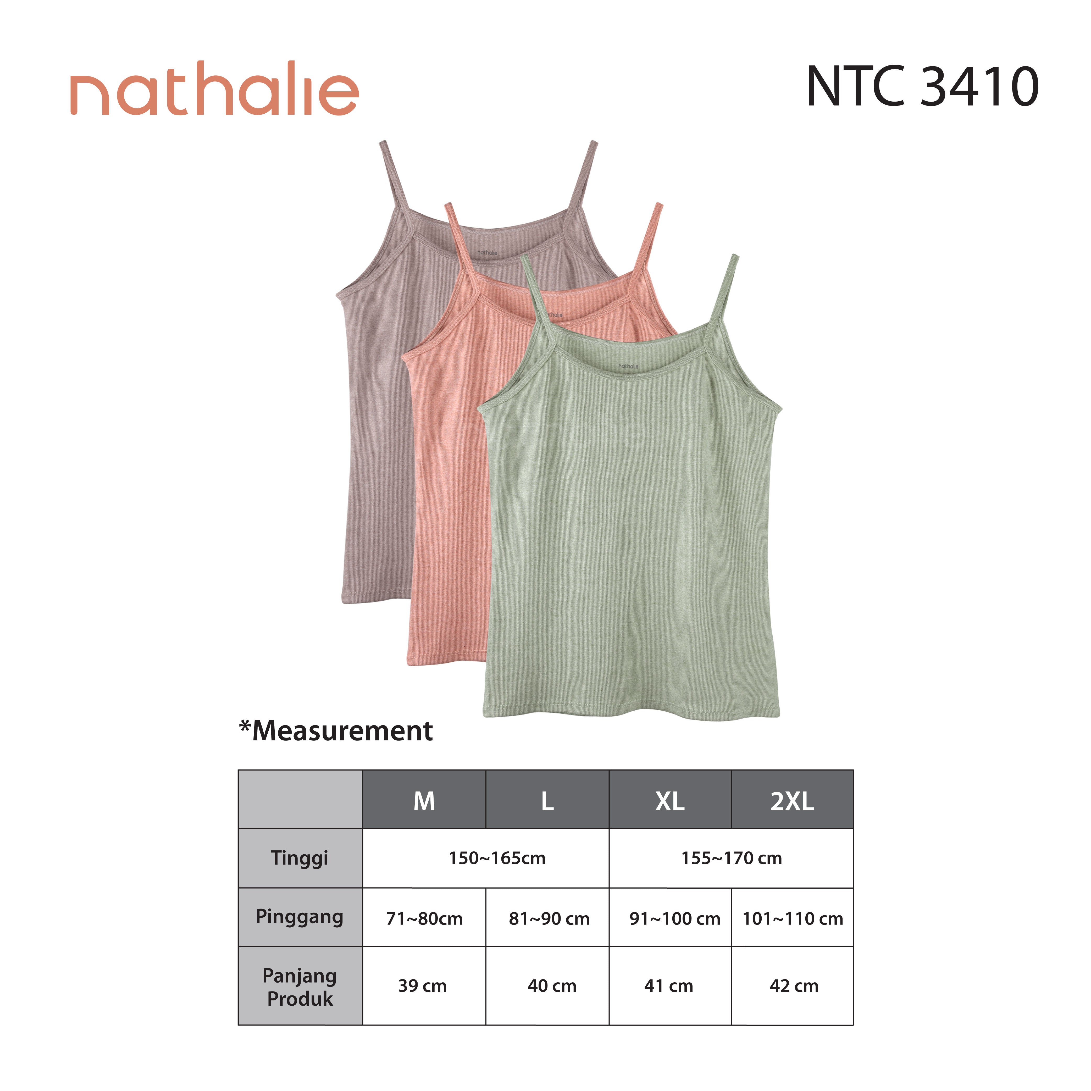 Nathalie Tanktop Cotton Blend Thin Strap NTA 3410
