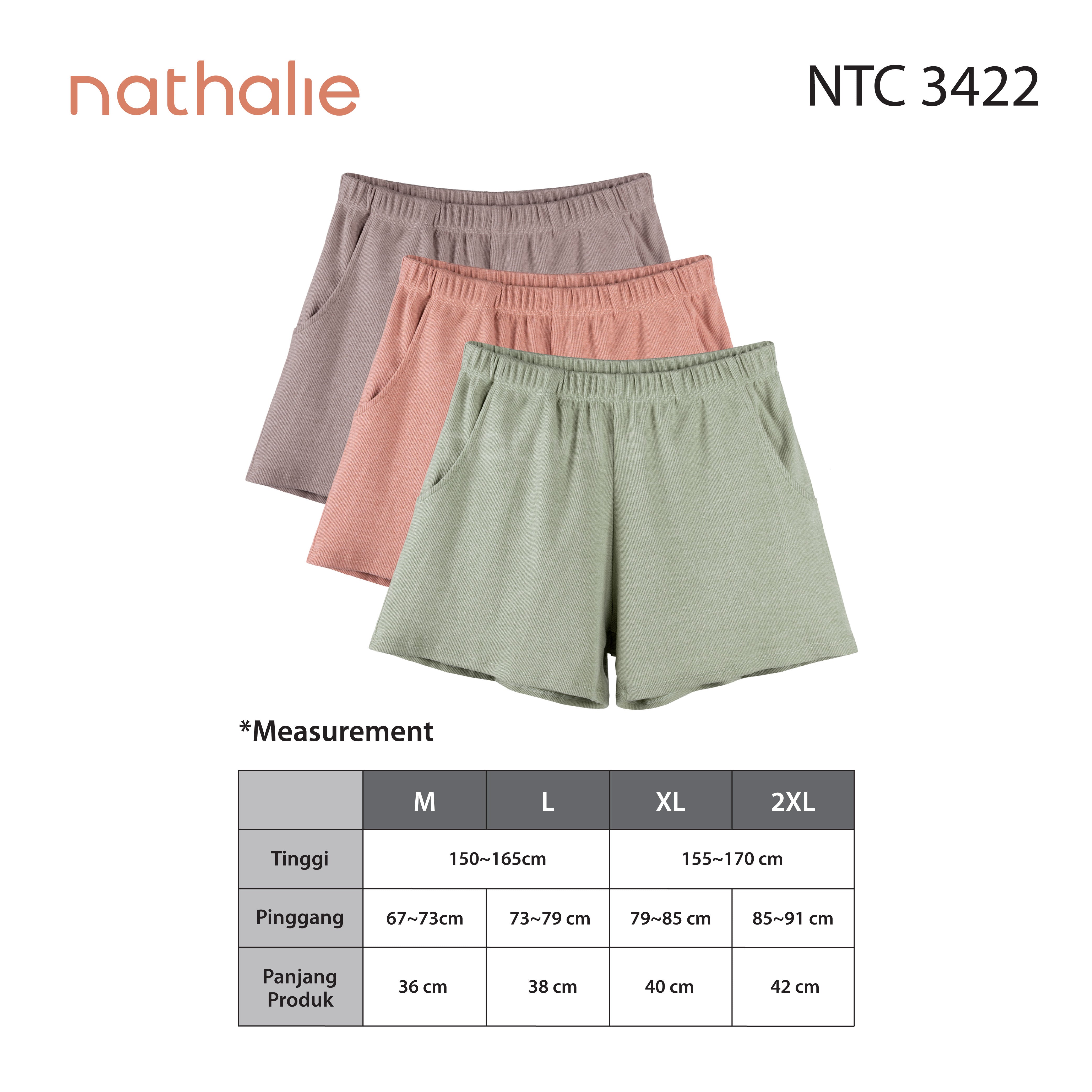 Nathalie Celana Pendek Cotton Blend 1 pcs NTC 3422