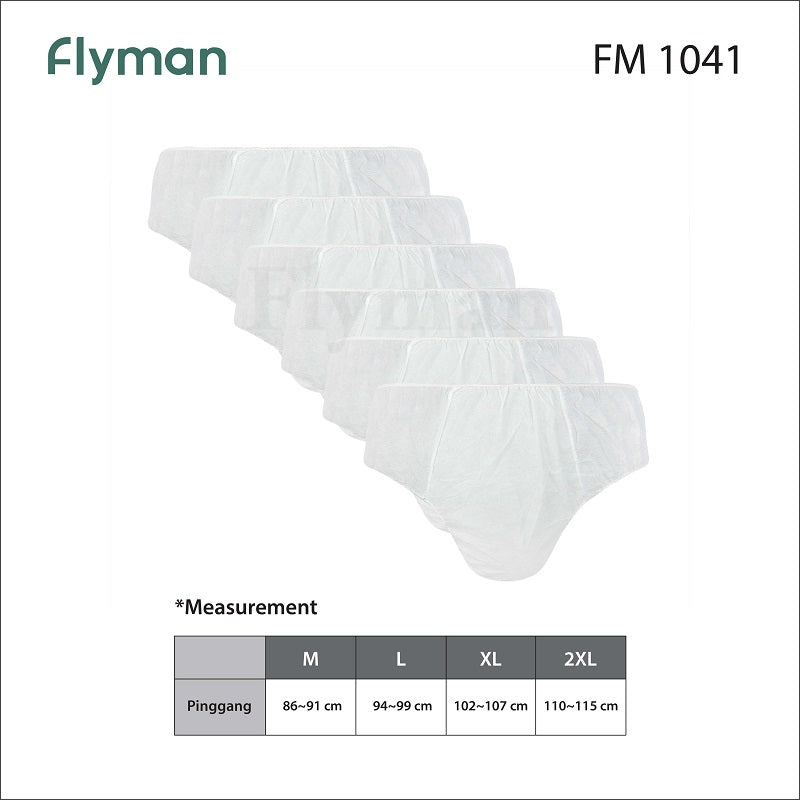 Flyman Celana Dalam Pria Kertas Sekali Pakai 6 pcs FM 1041