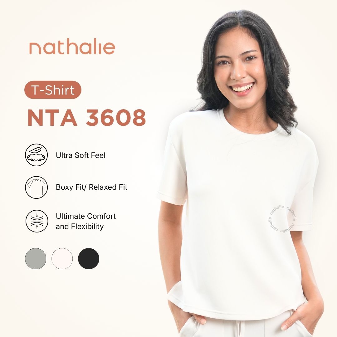 Nathalie Kaos Boxy T shirt Boxy Wanita Scuba Premium - NTA 3608