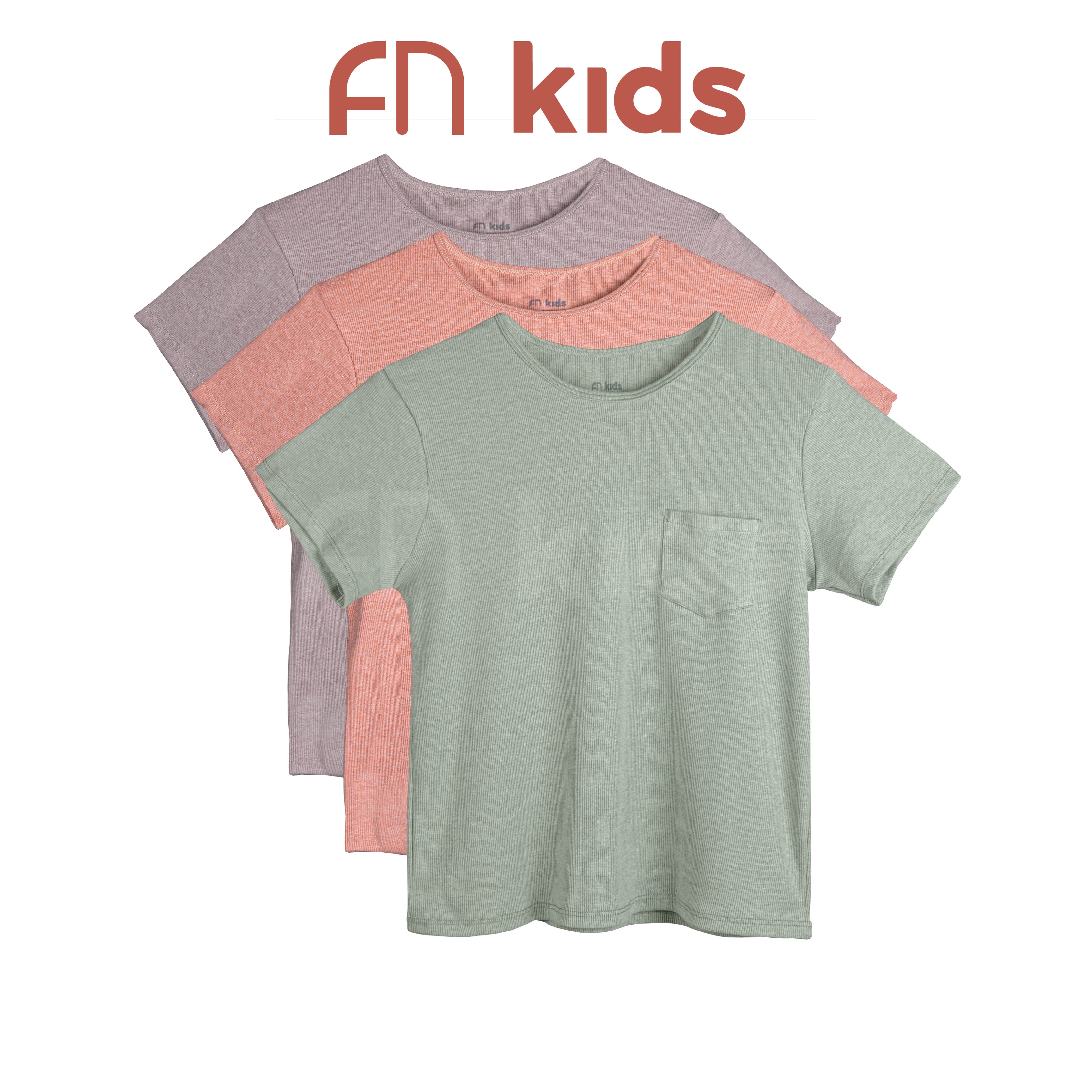 FN Kids Tshirt Kaos Anak Polos Santai Kaus Rumahan Anak Cvc Rib 1 PCS FNKA 3420