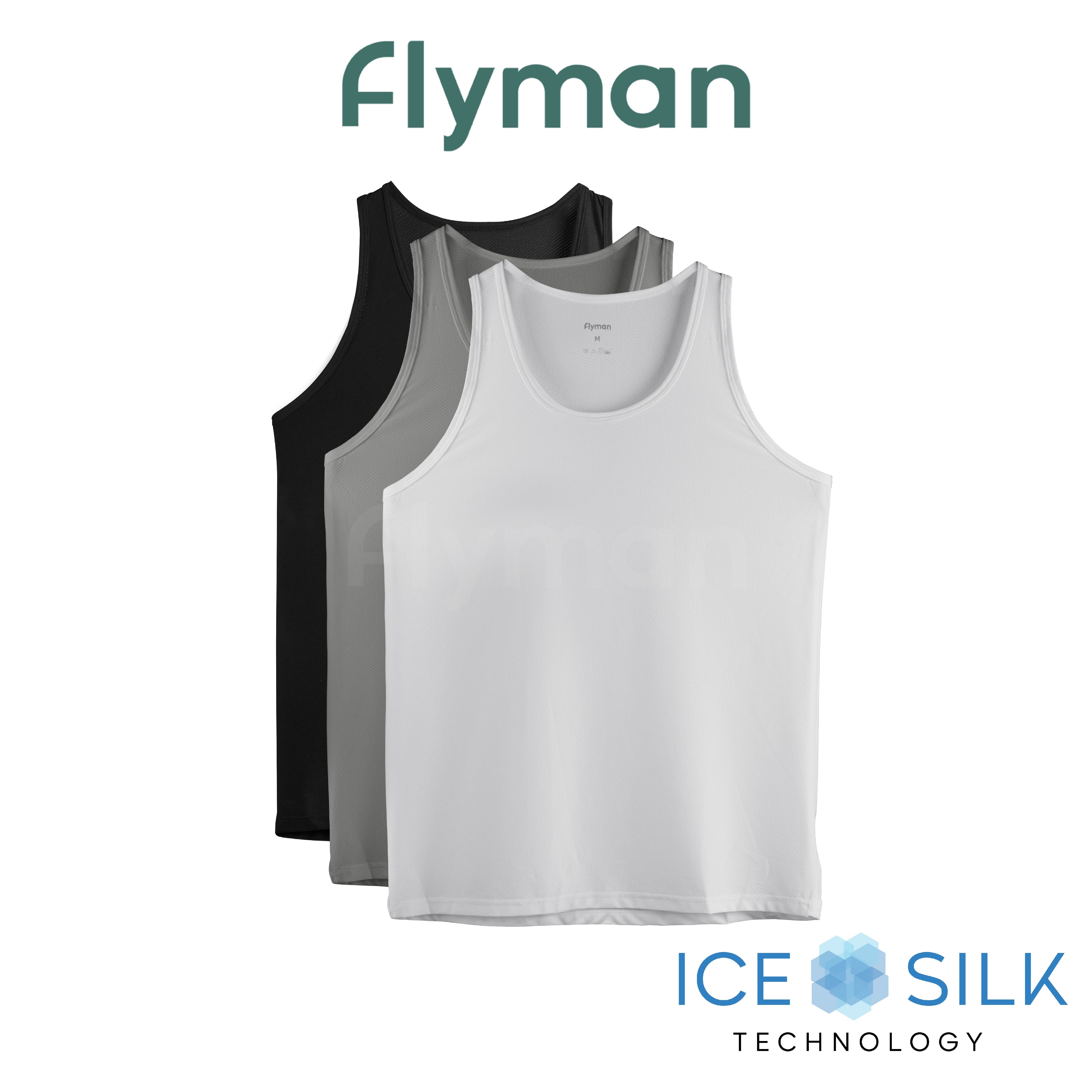 Flyman Kaos Singlet Pria Baju Dalam Cowok Ice Silk Kaus Daleman 1 Pcs FMA 3366