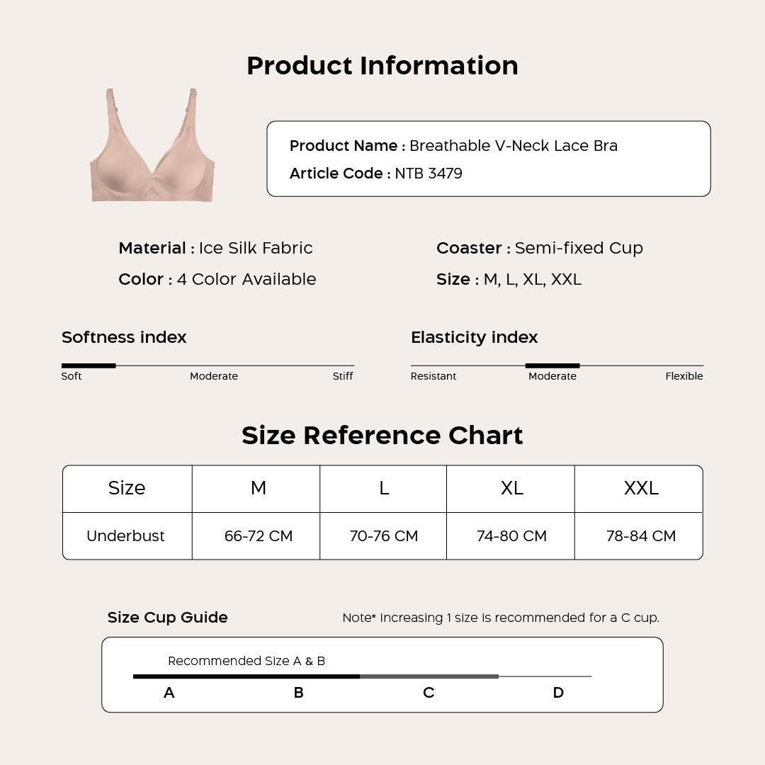 Nathalie V-Neck Breathable Bra NTB 3479