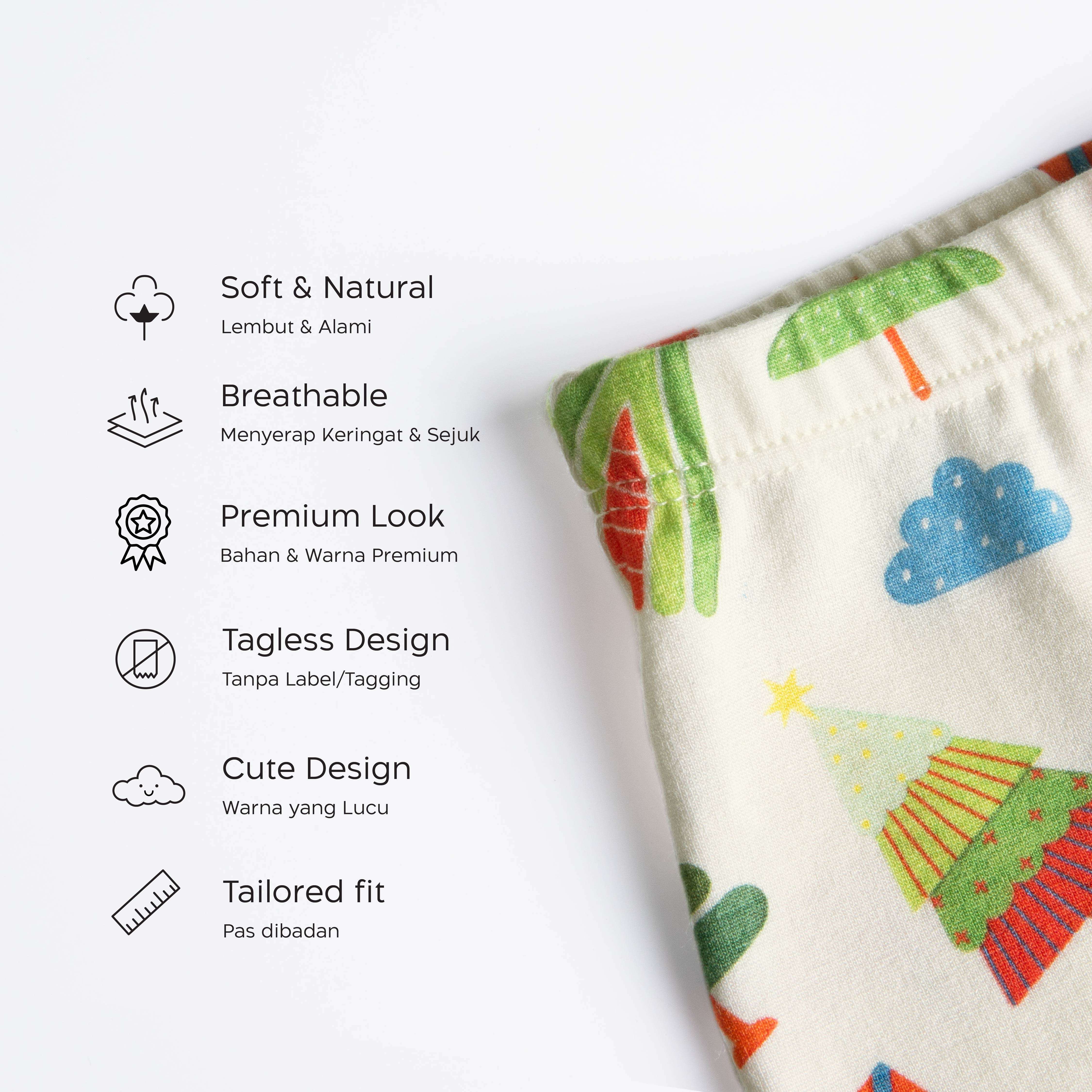 Celana Dalam Boxer Tancel Anak Laki-laki Printing Natal 1 Pcs FKC 3463