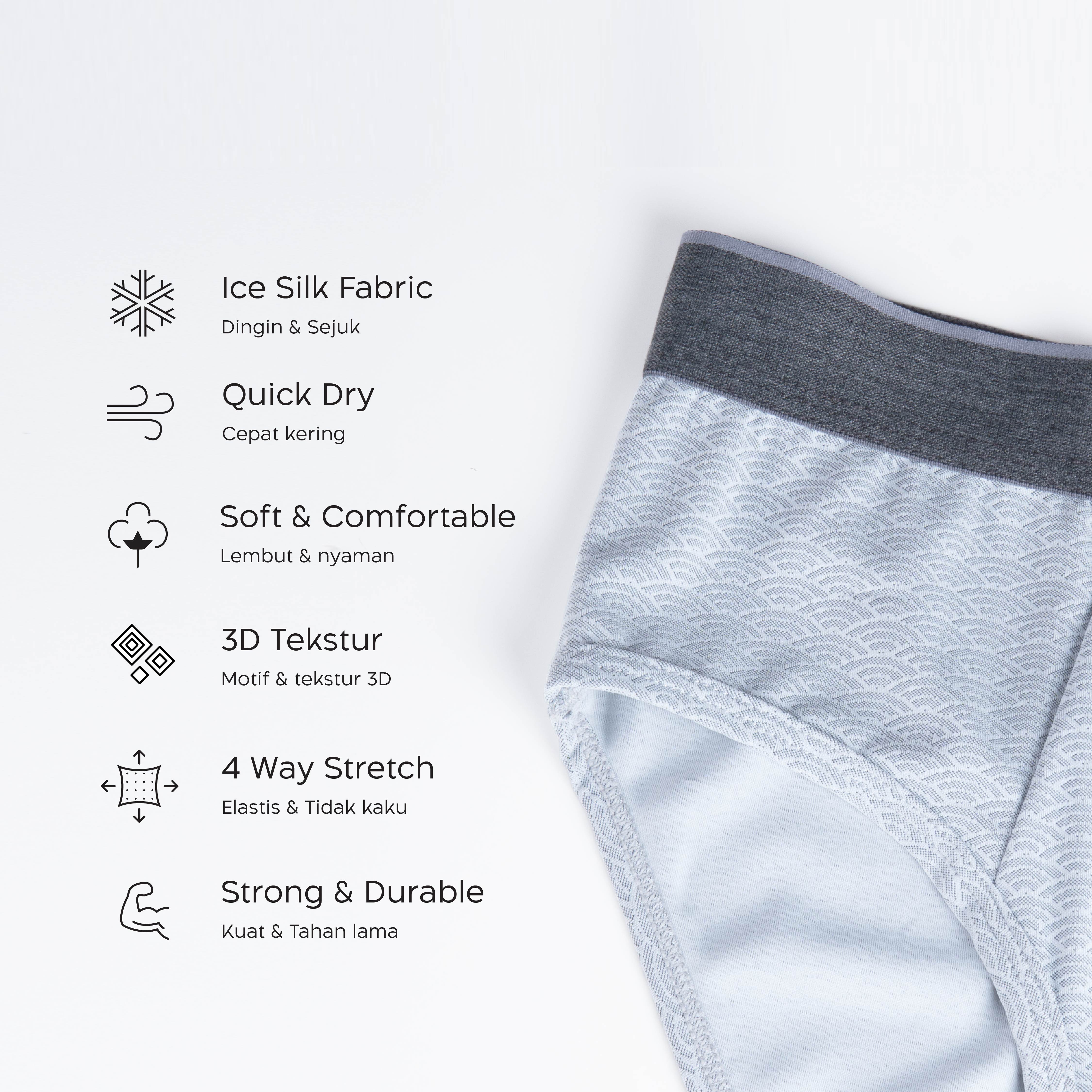 Flyman Celana Dalam Pria Brief Ice Silk 1 pcs FM 3446