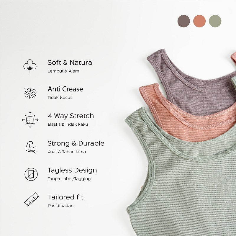 Nathalie Tanktop Cotton Blend Wide Strap NTA 3411