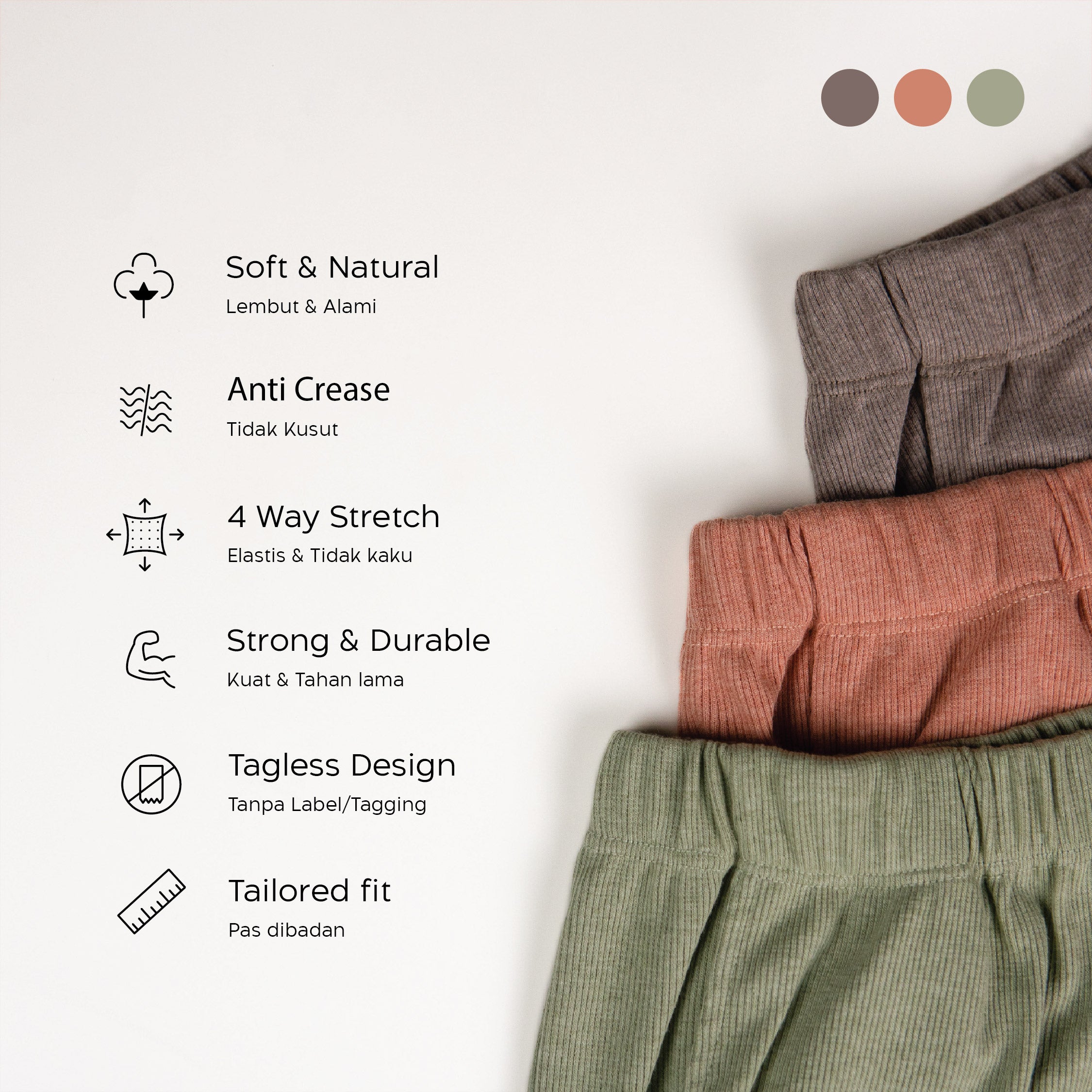 Nathalie Celana Pendek Cotton Blend 1 pcs NTC 3422
