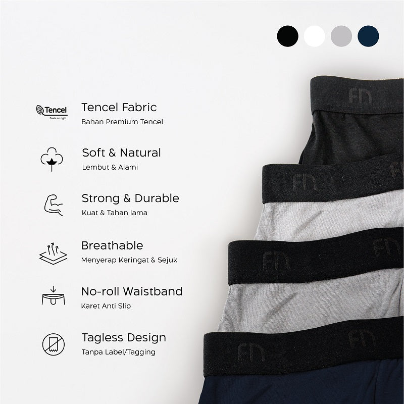 Flyman Celana Dalam Pria Boxer Tencel 1 pcs FM 3056