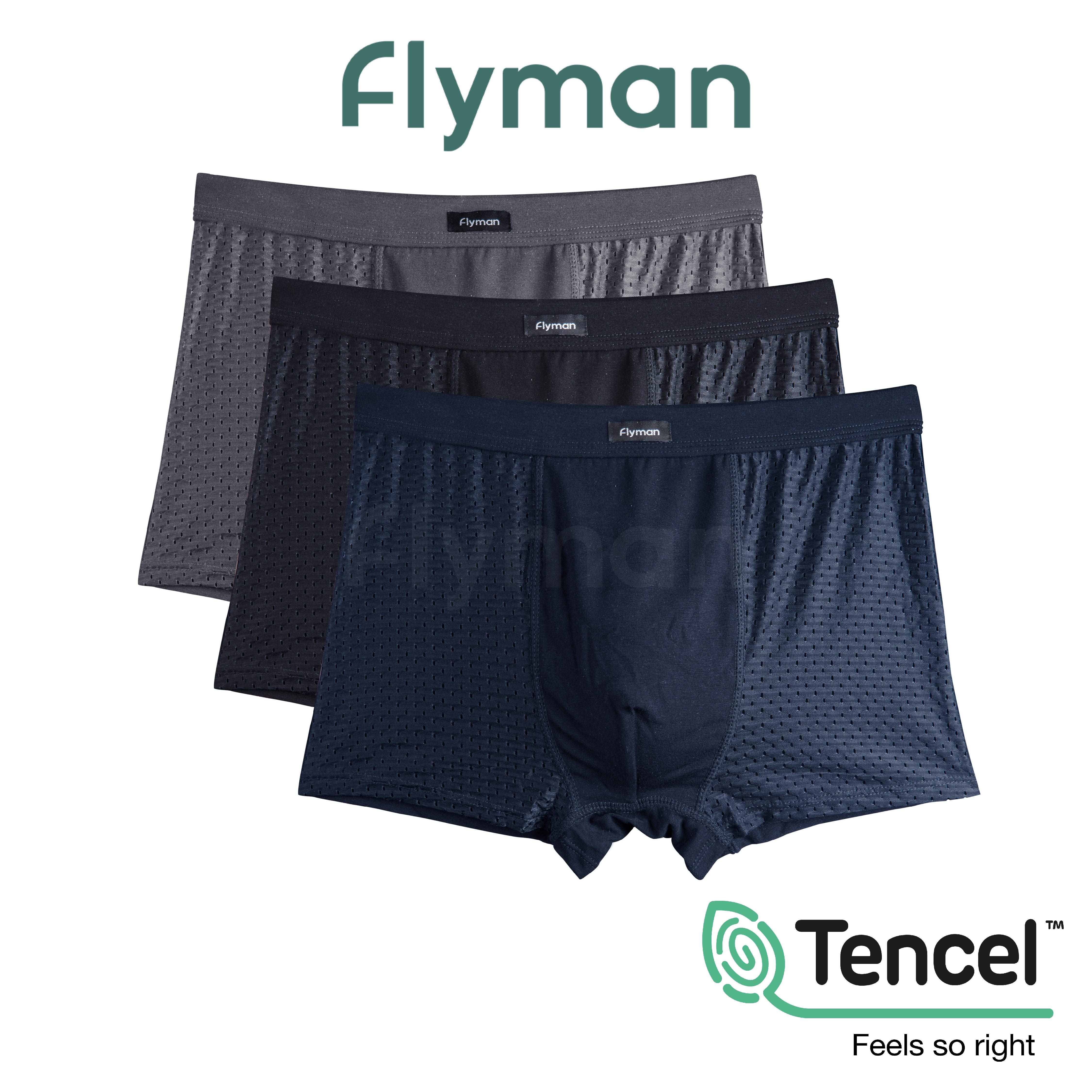 Celana Dalam Boxer Tencel Mesh Pria 3 Pcs FM 3244