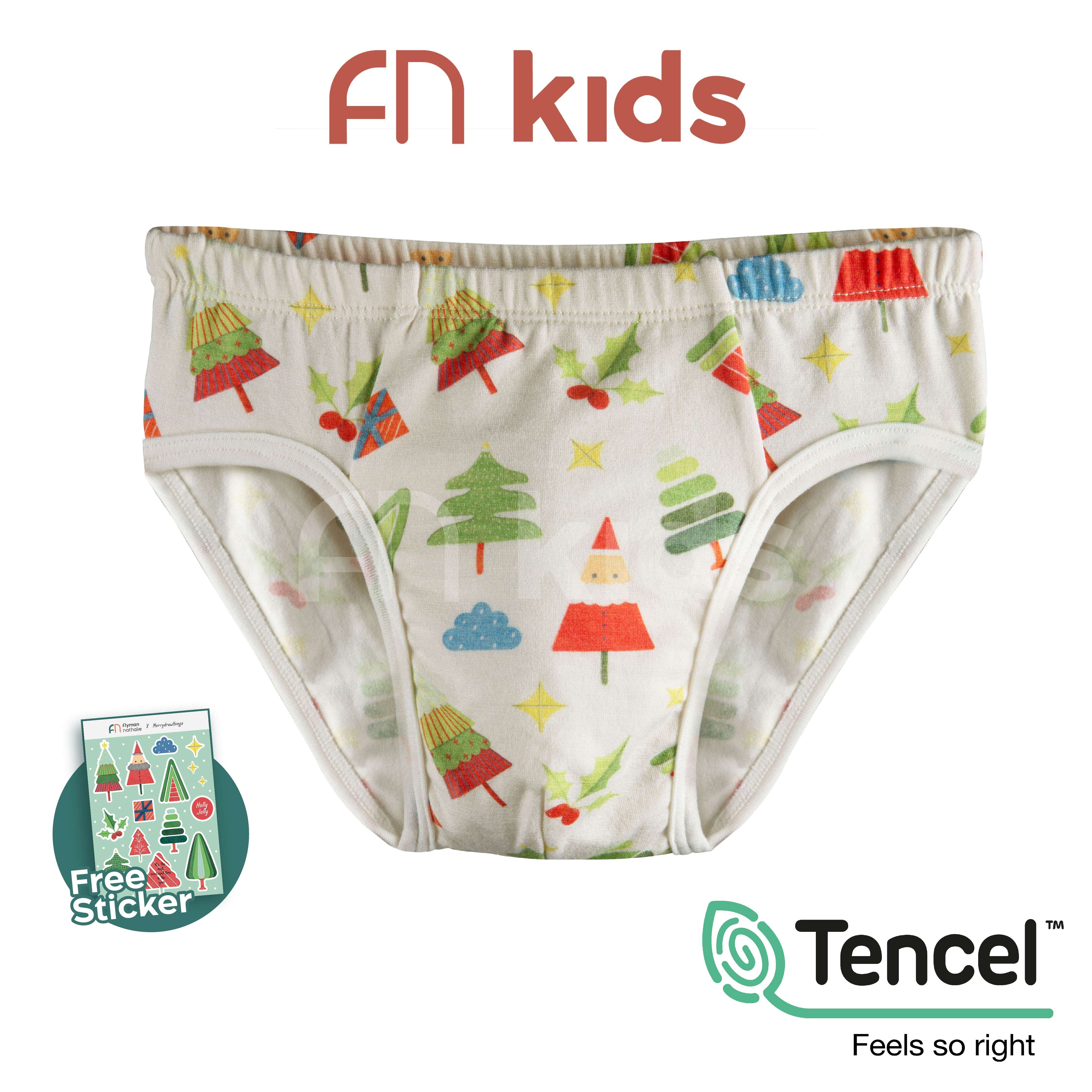 Celana Dalam Briefs Tencel Anak laki-laki Printing Natal 1 Pcs FKC 3464