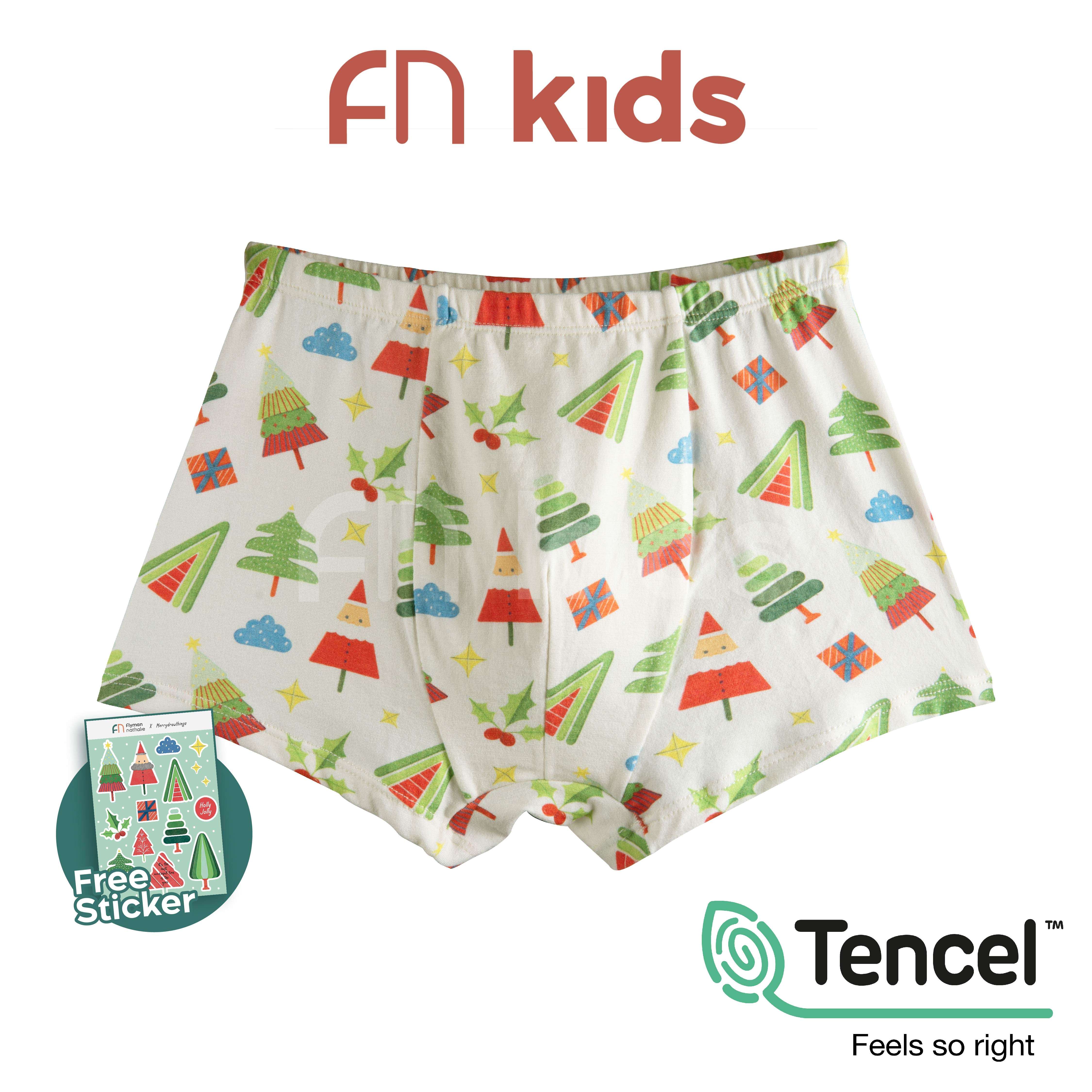 FN Kid Celana Dalam Boxer Anak Laki-laki Modal Printing Natal CD Anak Bokser 1 Pcs FKC 3463