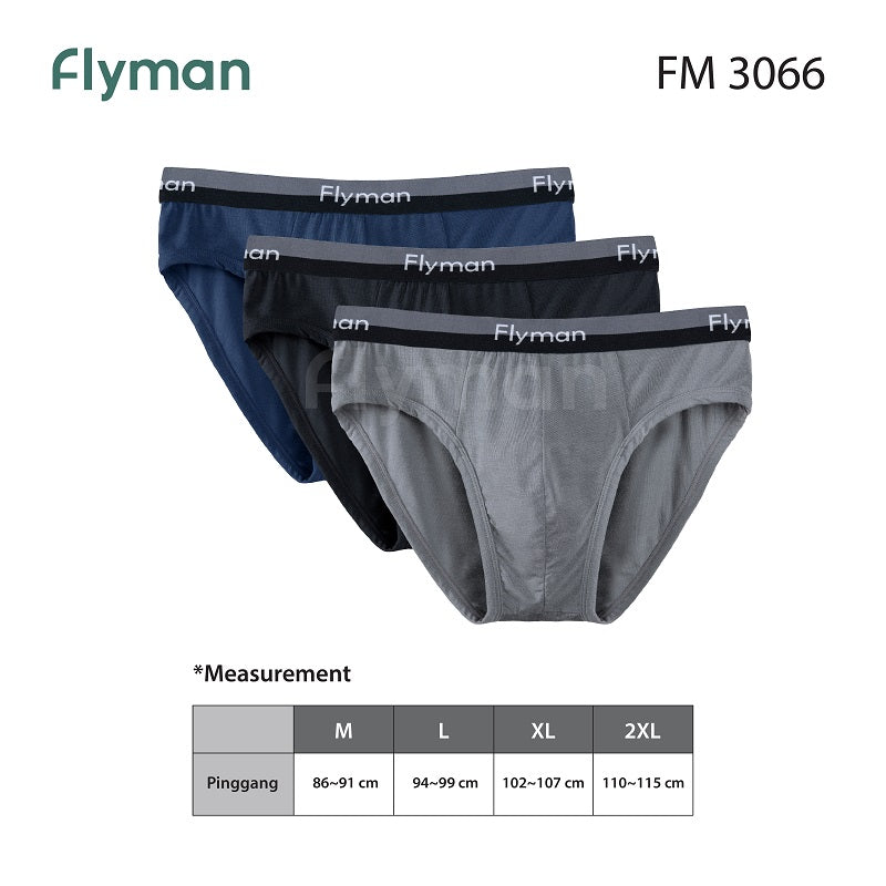 Flyman Celana Dalam Pria Brief Tencel 3 pcs FM 3066