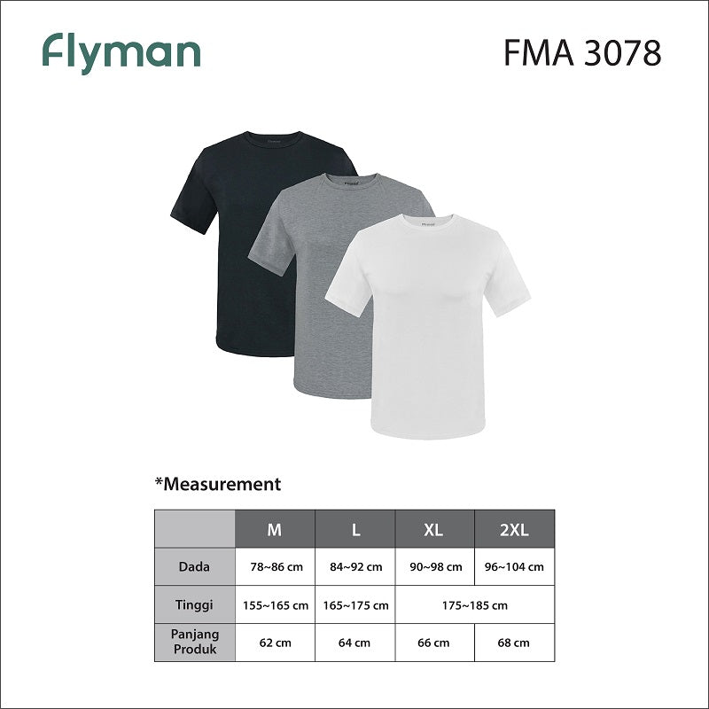Flyman Kaos Dalam Pria T-Shirt 1 pcs FMA 3078