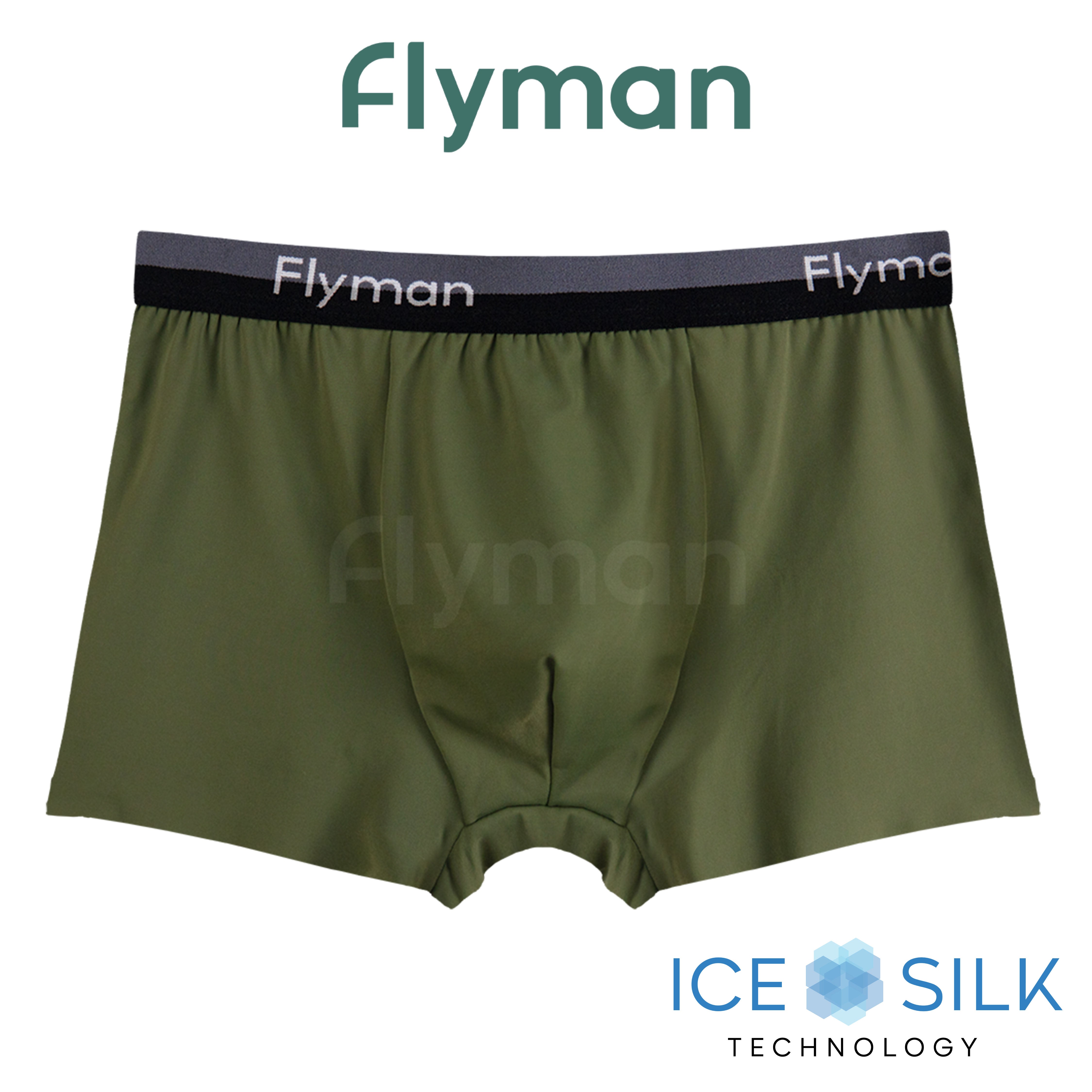 Flyman Celana Dalam Pria Boxer Ice Silk 1 pcs FM 3425