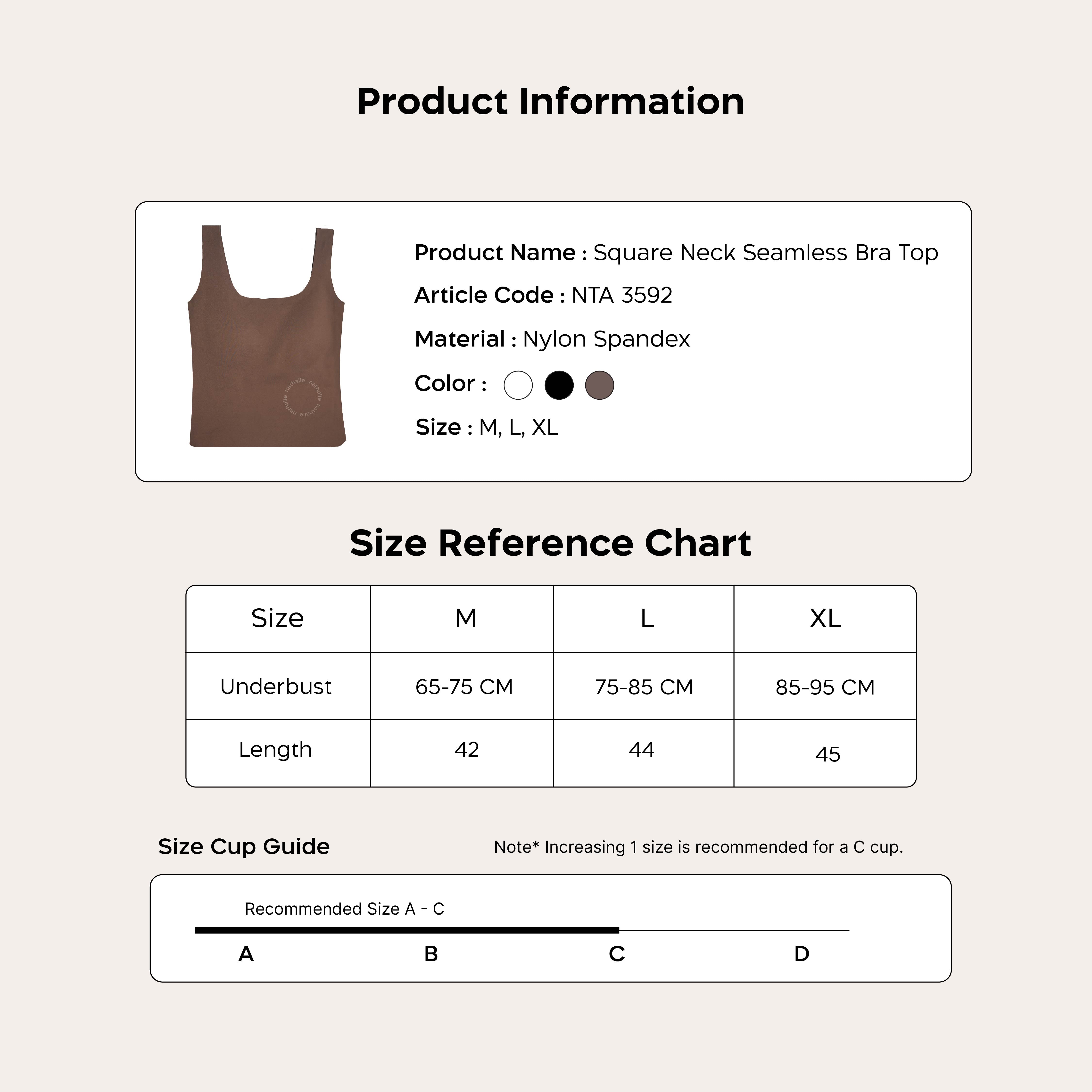 Nathalie Square Neck Seamless Bra Top NTA 3592