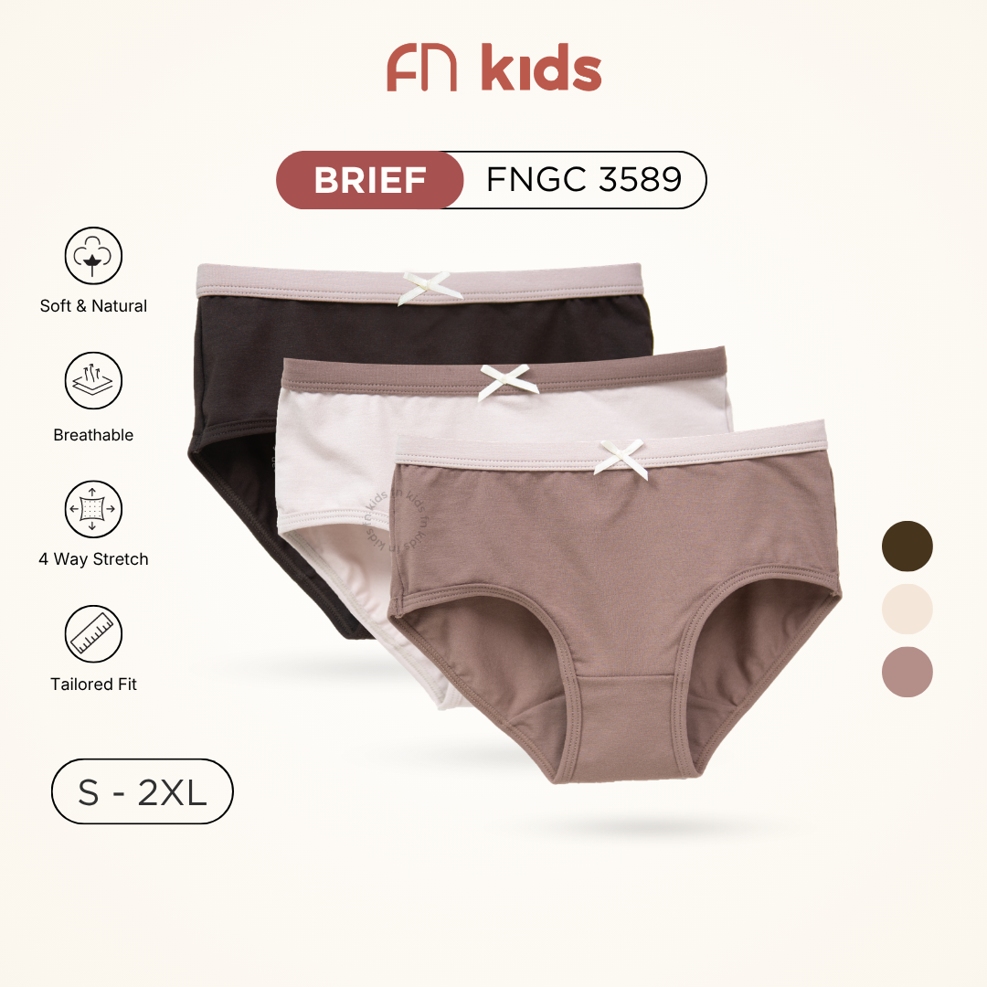 FN Kids Celana Dalam Anak Perempuan Tencel Short Brief Girls 3 pcs FNGC 3589