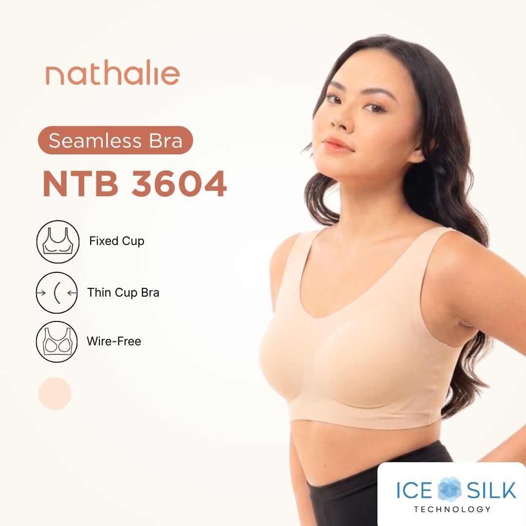 Nathalie Bra Seamless Wanita Tanpa Kawat Invisible Comfort Bra Nyaman NTB 3604