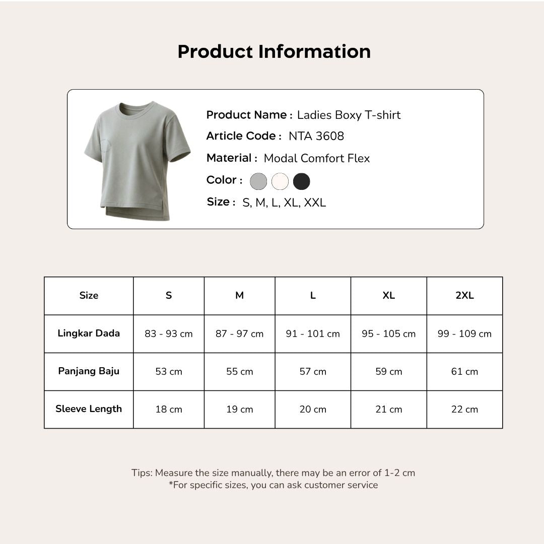 Nathalie Tshirt Boxy Kaos Boxy Wanita Scuba Premium - NTA 3608