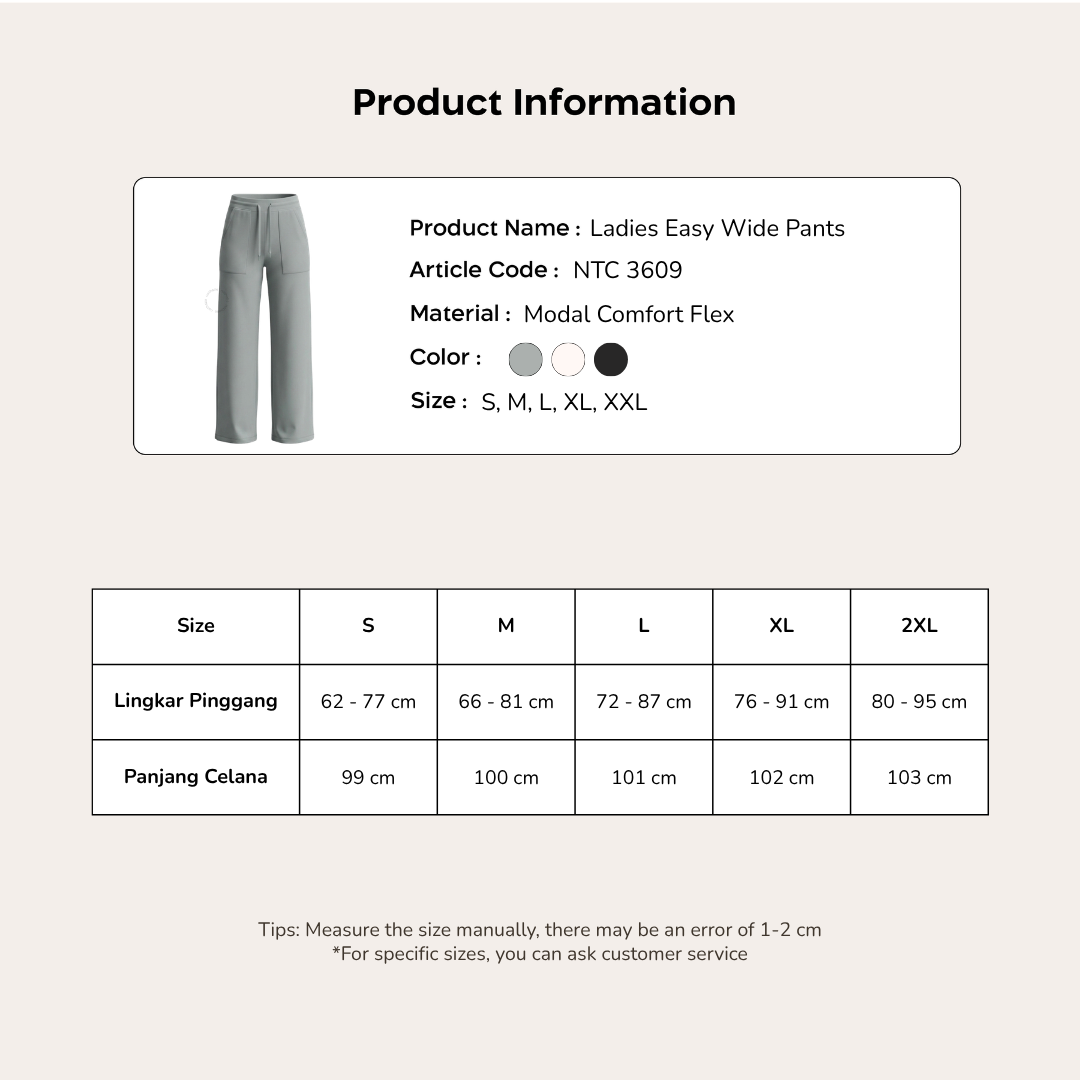 Nathalie Celana Scuba Wanita Premium Wide Leg Pants - NTC 3609