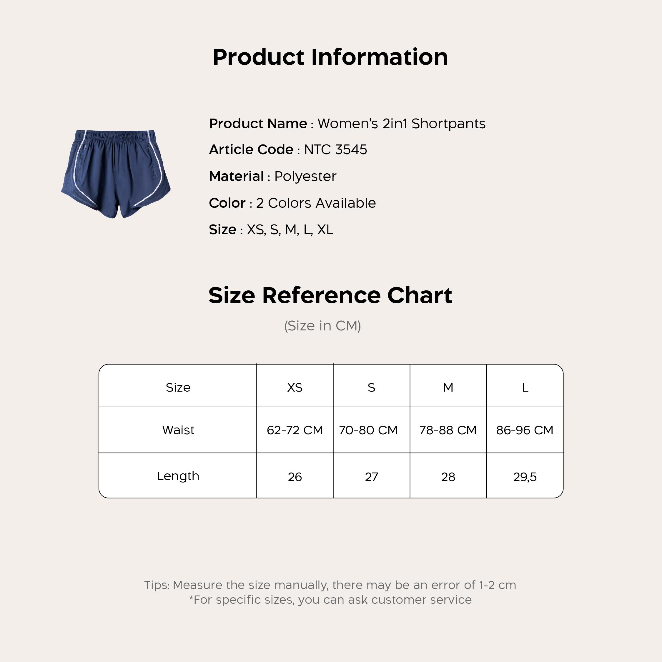 Nathalie 2IN1 Short Pants NTC 3545