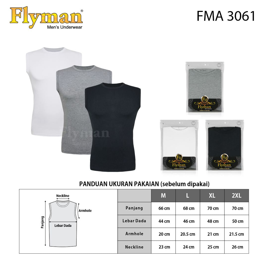Kaos Dalam Katun Tidak Berlengan Pria FMA 3061