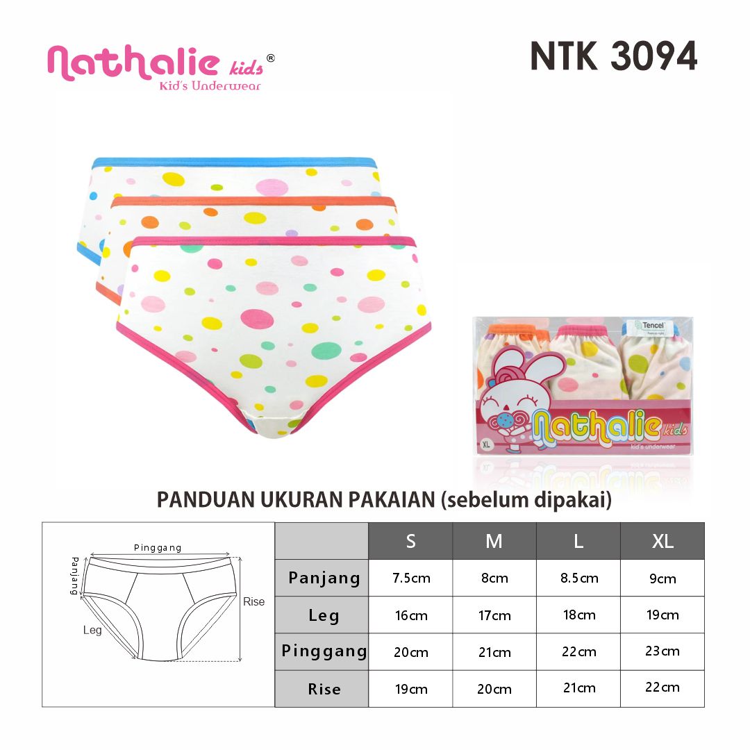 FN Kids Celana Dalam Midi Anak Perempuan 3 pcs NTK 3094