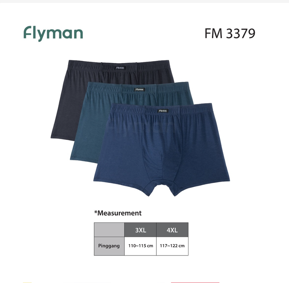 Flyman Celana Dalam Pria Boxer Tencel Big Size 1 pcs FM 3379