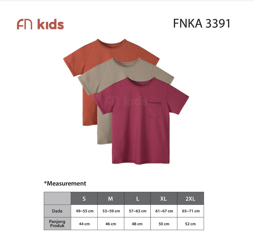 FN Kids T-Shirt Anak Unisex 1 pcs FNKA 3391