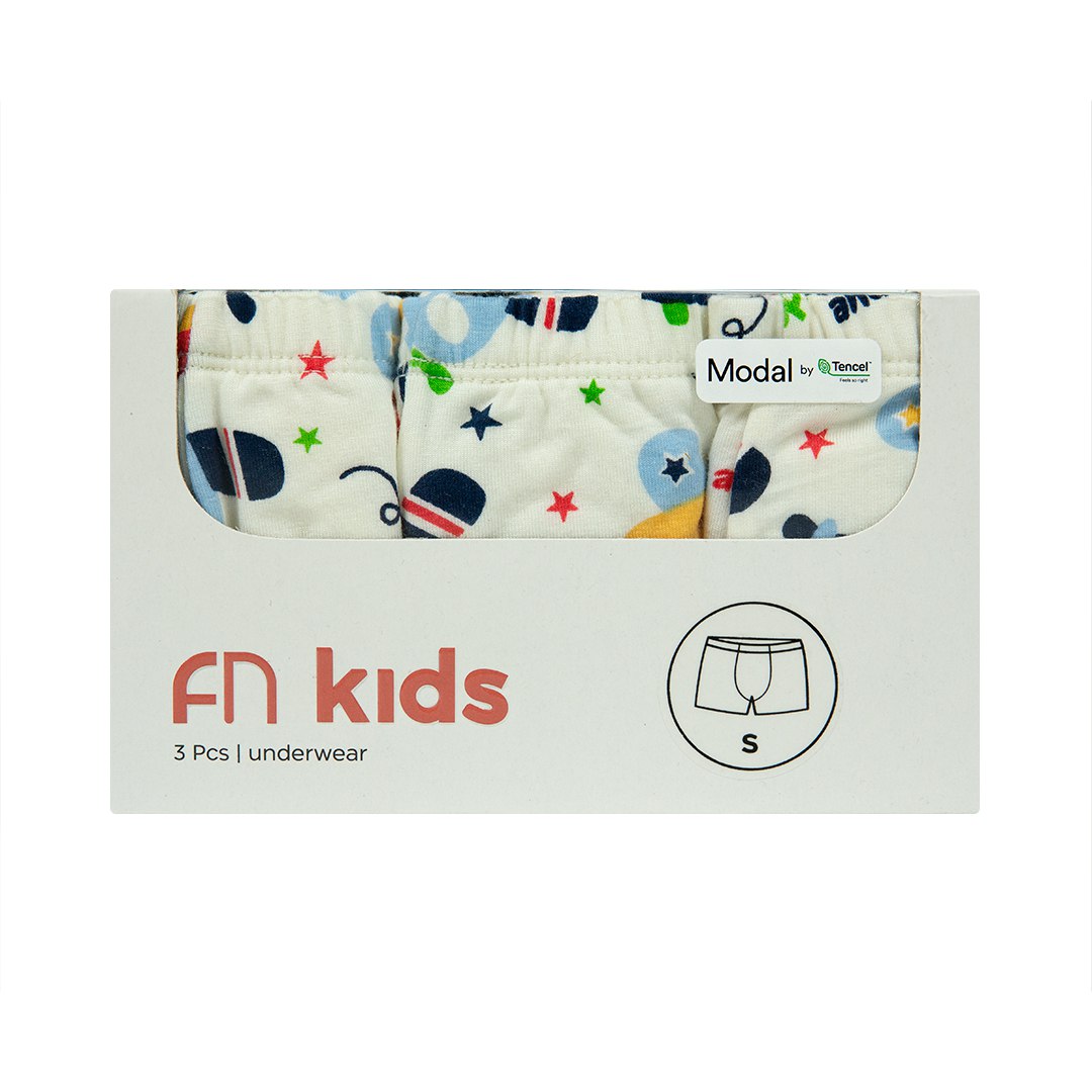 FN Kids Celana Dalam Boxer Anak Laki-Laki Tencel 3 pcs FKC 3417