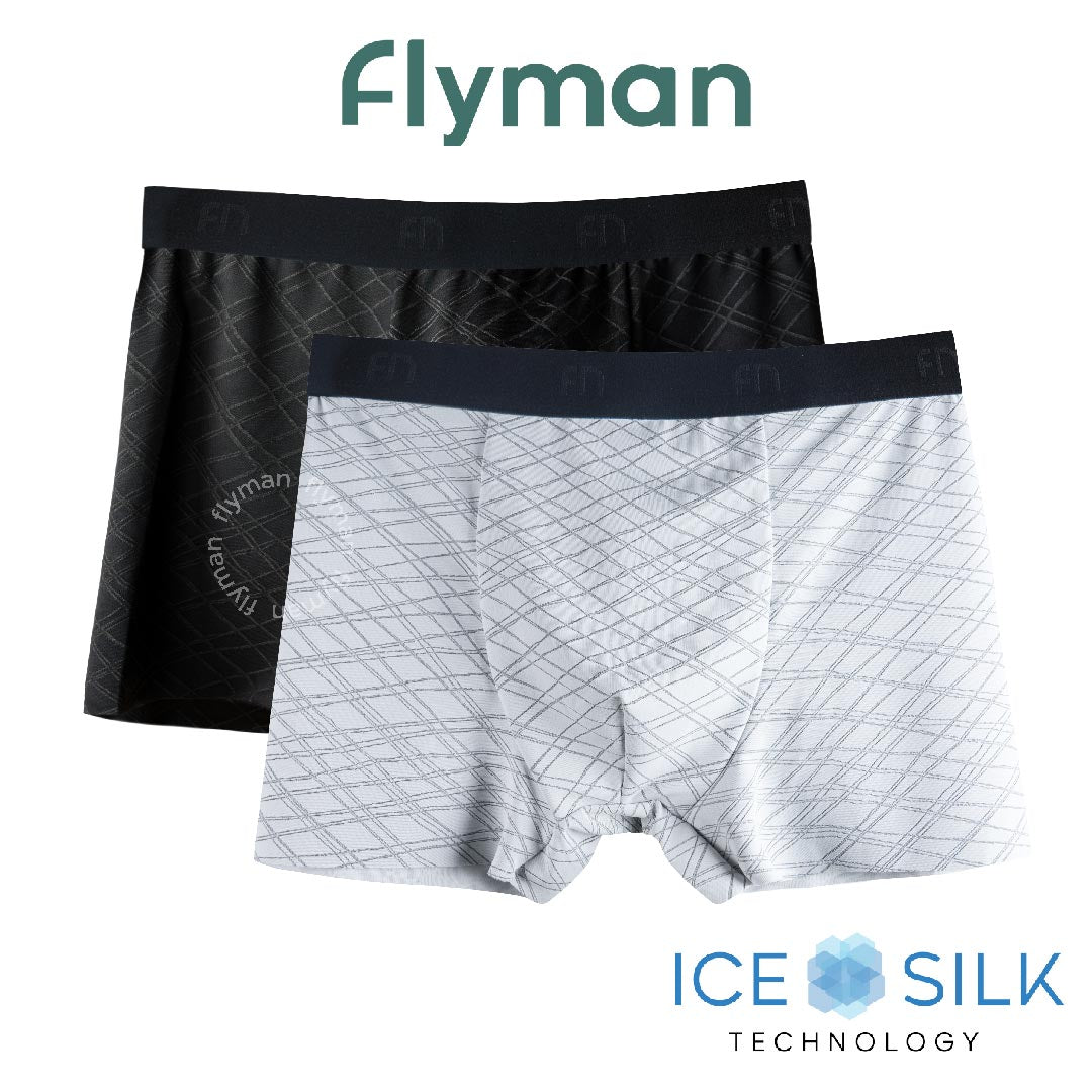 Flyman Celana Dalam Pria Boxer Ice Silk 1 pcs FM 3447