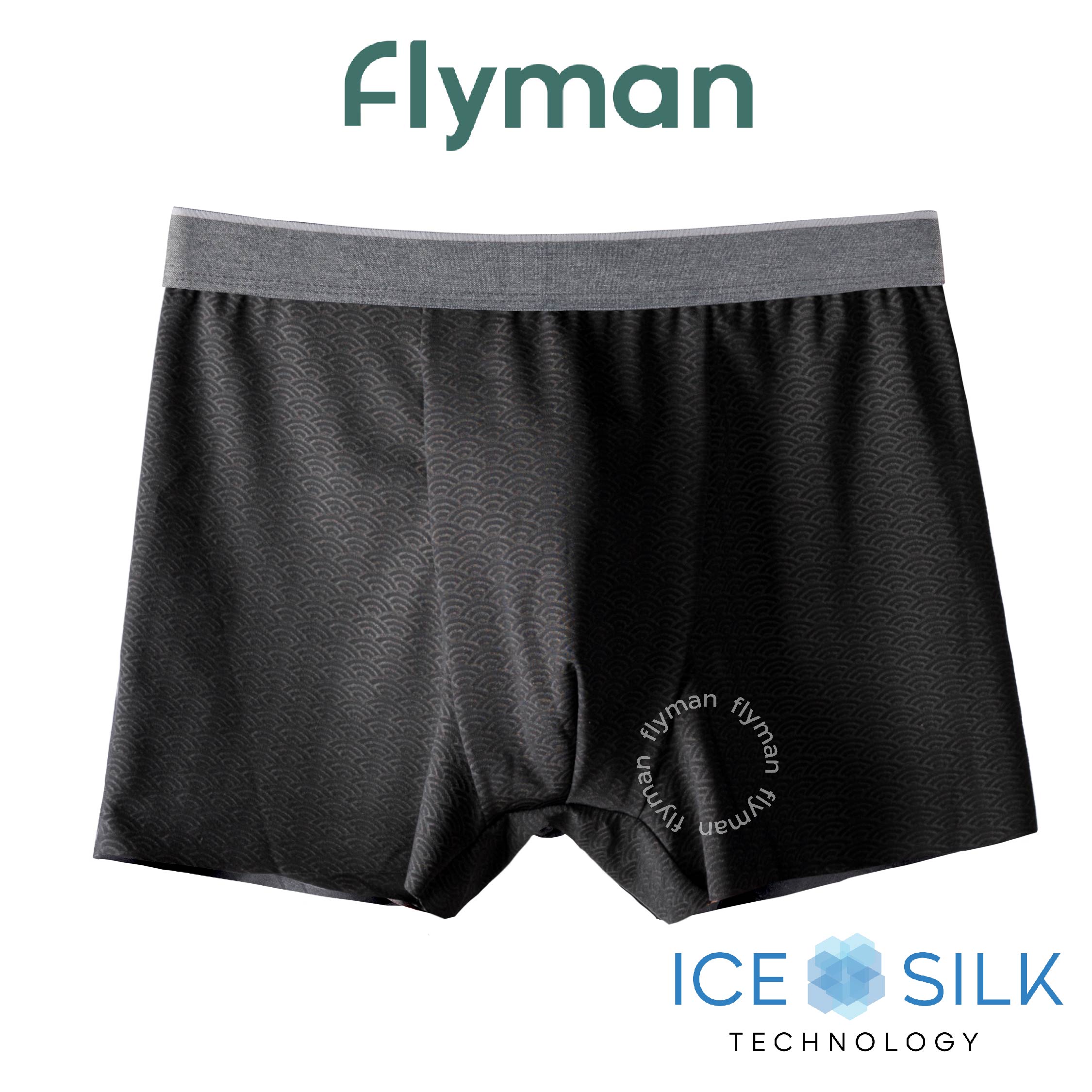 Flyman Celana Dalam Pria Boxer Ice Silk 1 pcs FM 3445