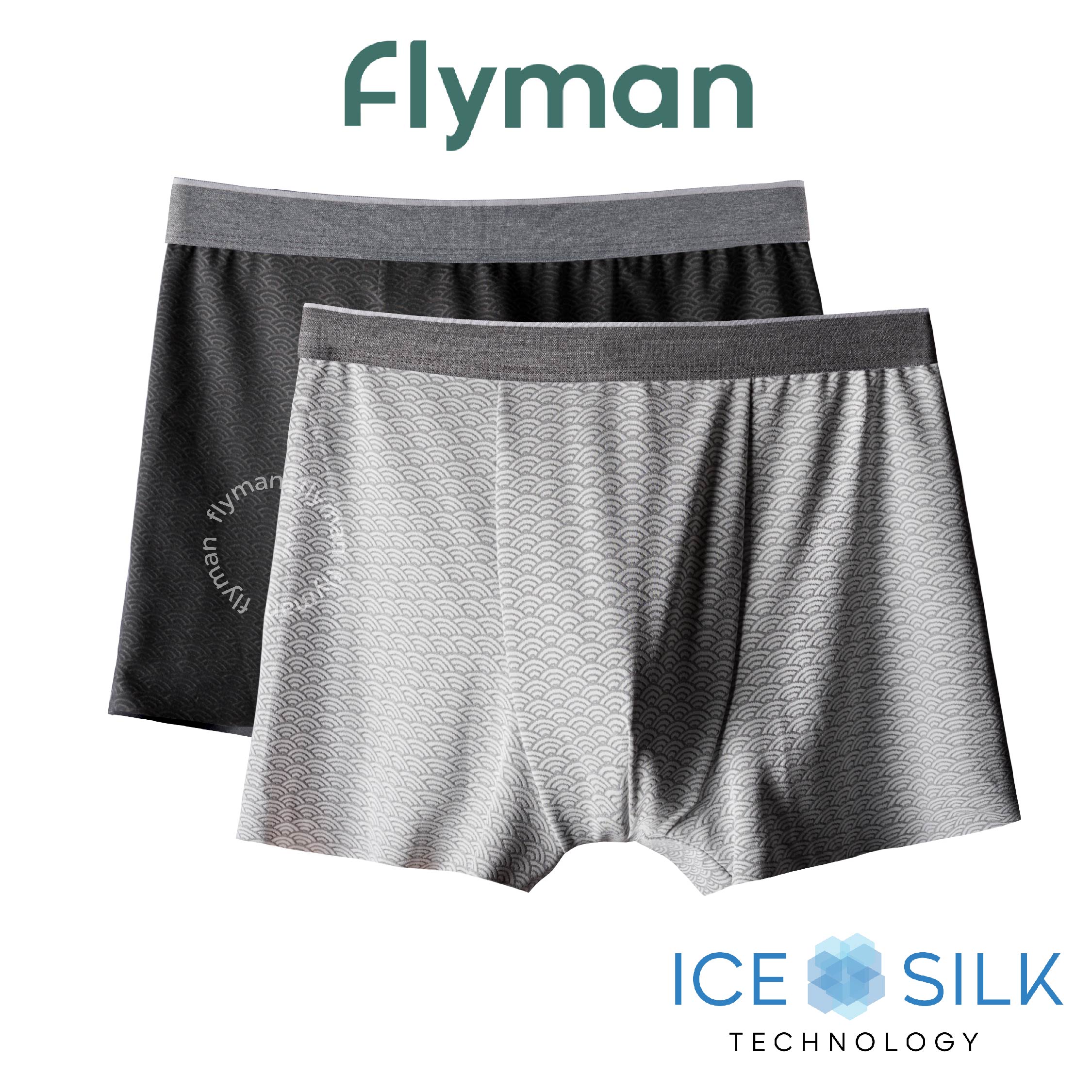 Flyman Celana Dalam Pria Boxer Ice Silk 1 pcs FM 3445