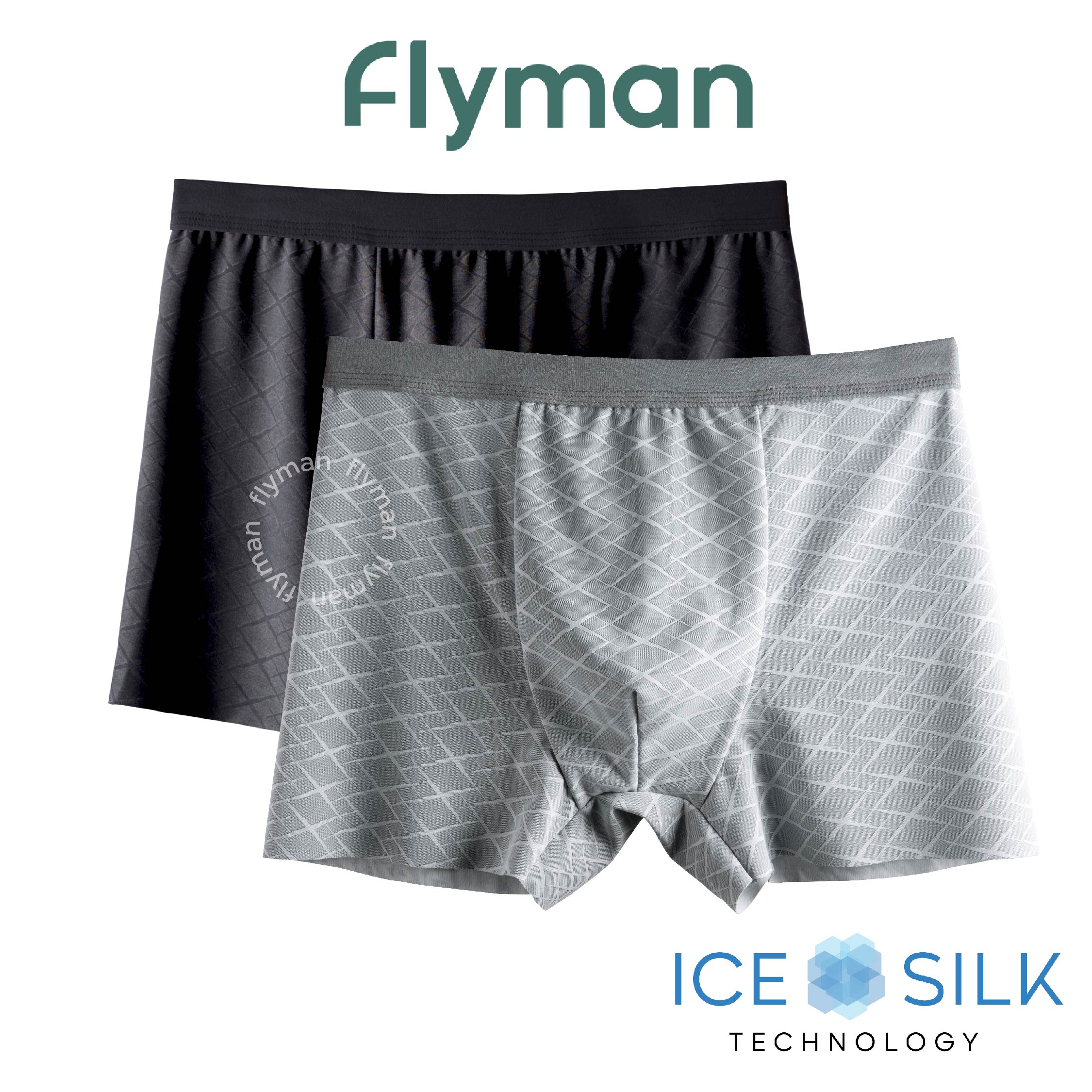 Flyman Celana Dalam Pria Boxer Ice Silk 1 pcs FM 3449