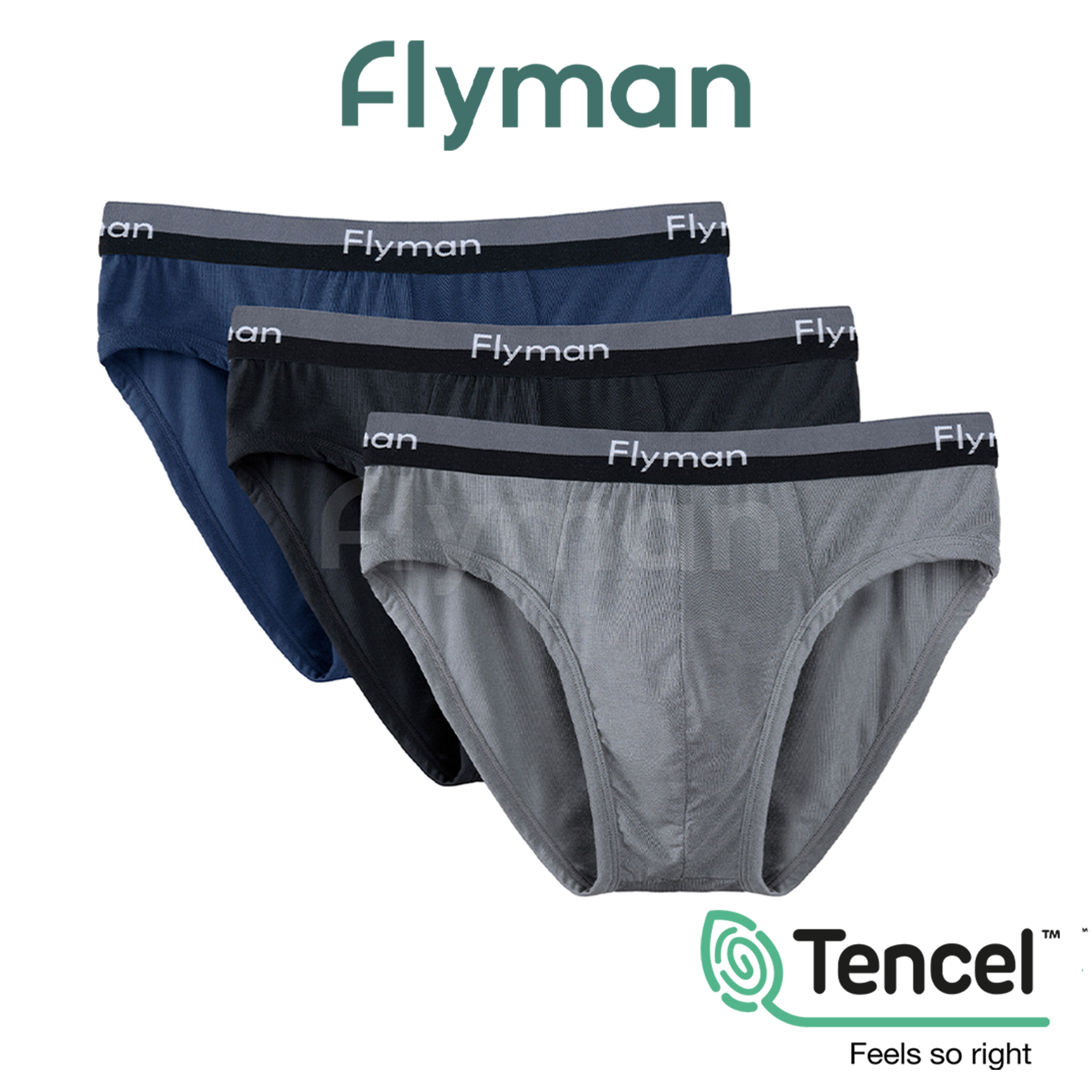 Flyman Celana Dalam Pria Brief Tencel 3 pcs FM 3066