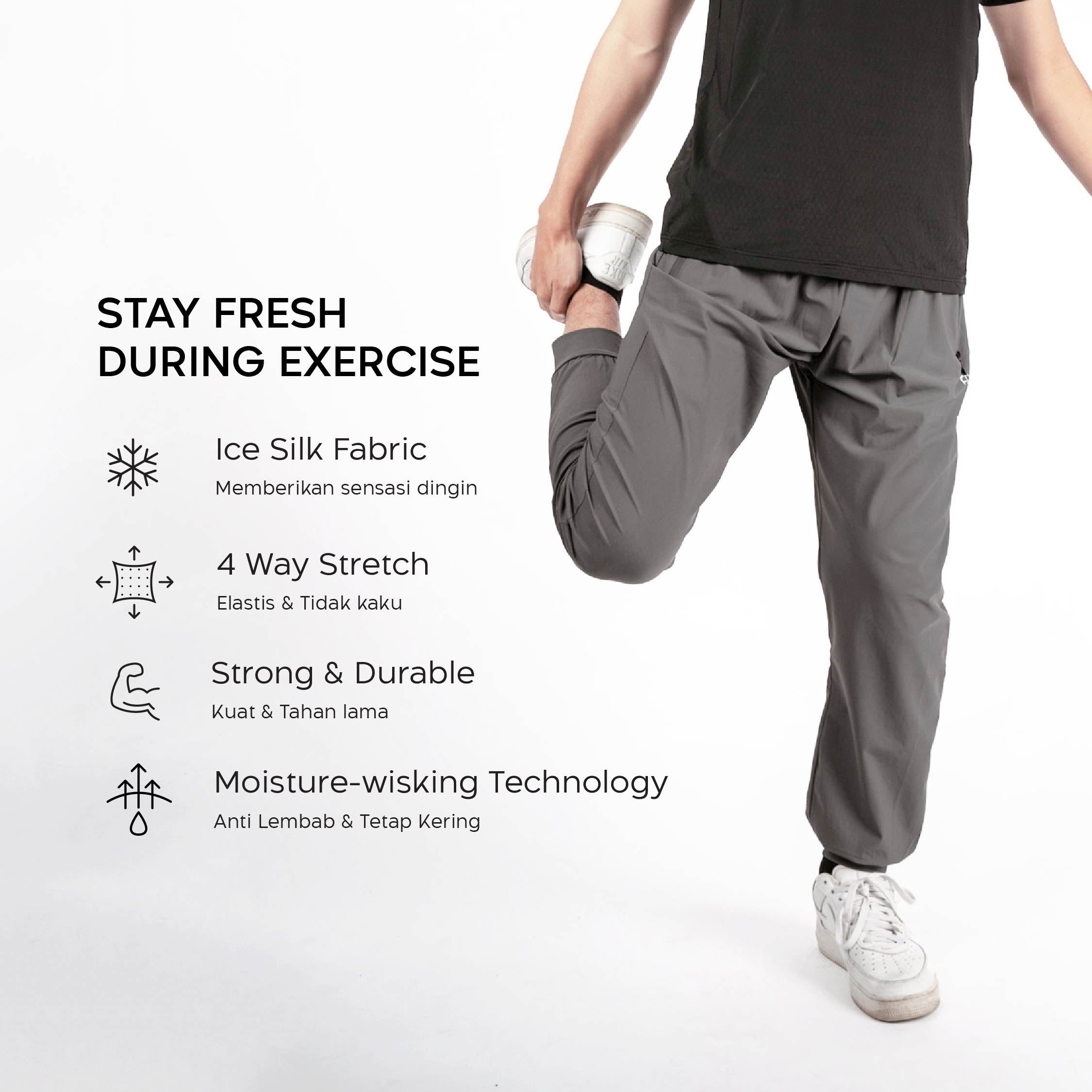 Flyman Jogger Sports Pants Ice Silk 1 pcs FM 3462