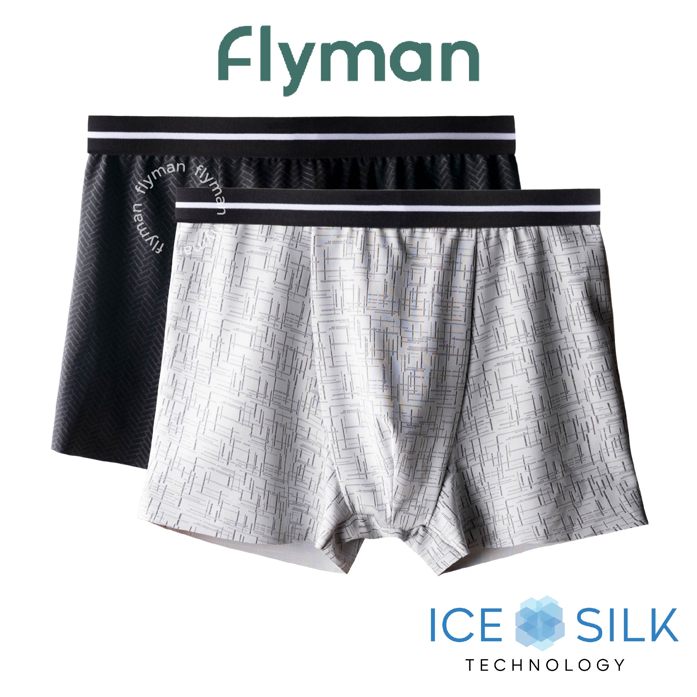 Flyman Celana Dalam Pria Boxer Ice Silk 1 pcs FM 3510