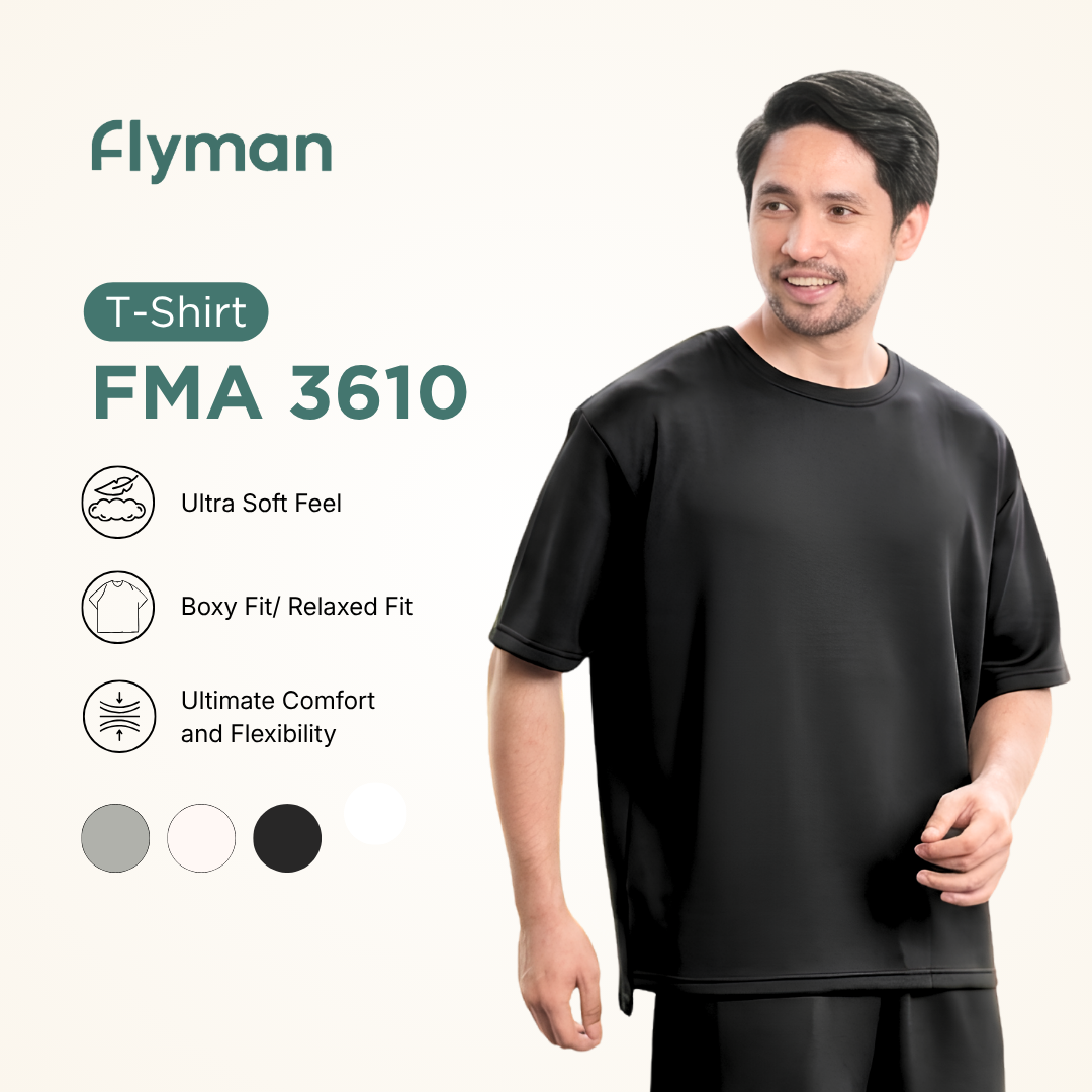 Flyman Kaos Pria Polos Oversize Lengan Pendek Daily Comfort T Shirt - FMA 3610